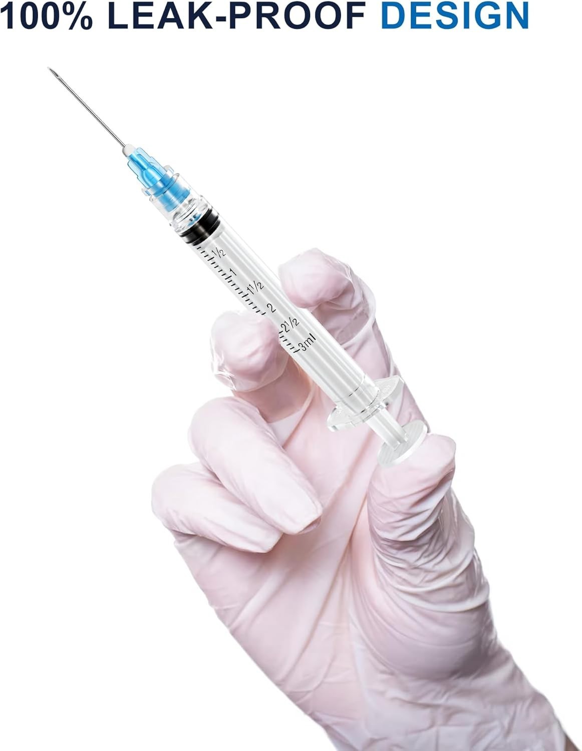 100 Pack 3ml Syringes 23g, 1.0 Inch Luer Lock Syringe Individually Packag