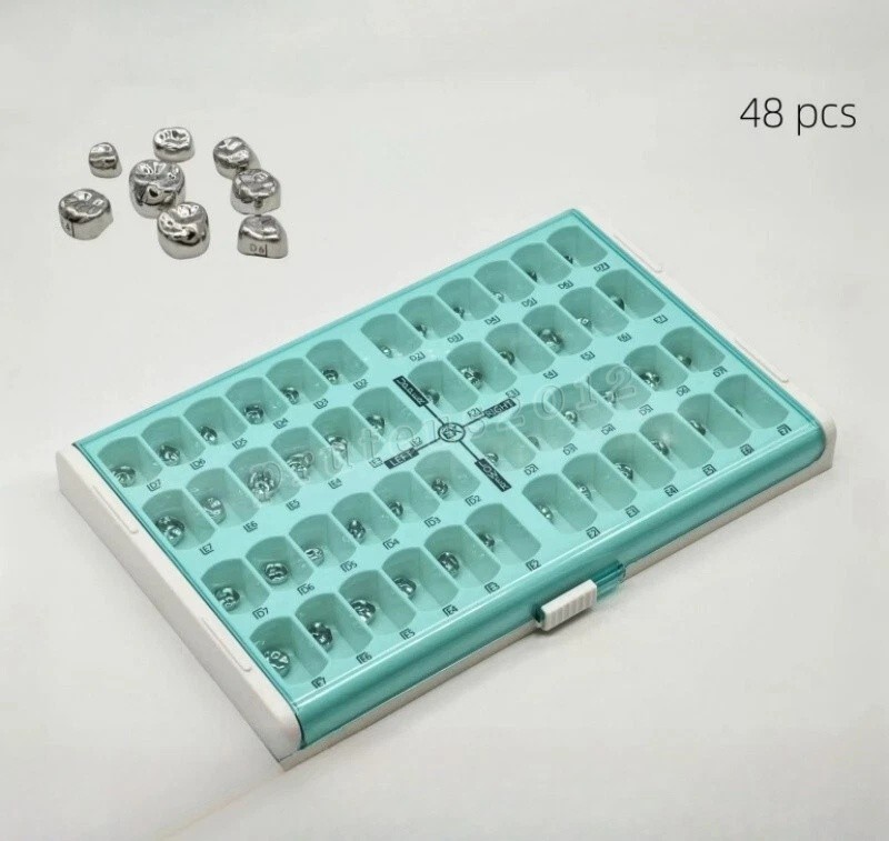 Dental Material Children’s Stainless Steel Baby Teeth Prefabricated Crown 48/Box