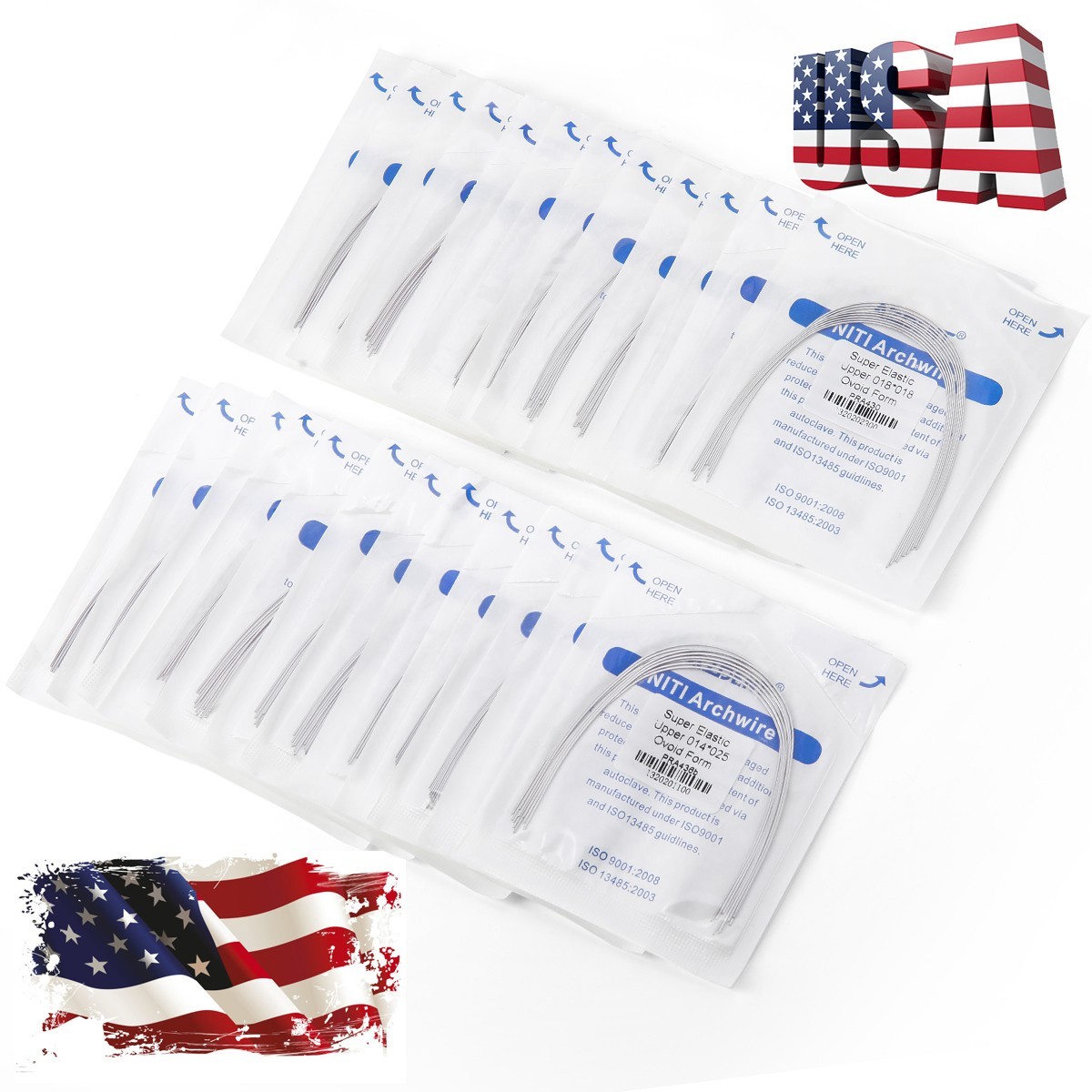 Dental Ortho Braces Super Elastic Niti Ovoid Form Rectangular Arch Wires Rectang