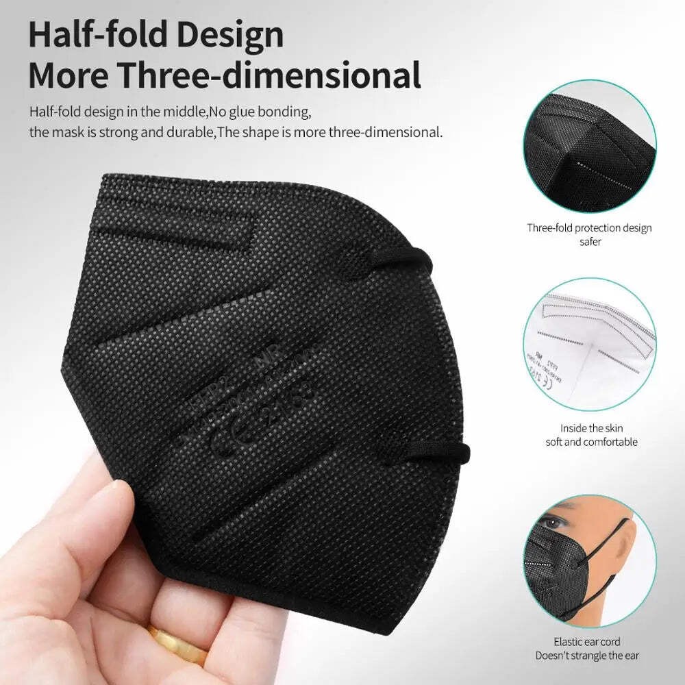 KN95 Face Masks Colors Security Protection Mask 5ply Mask PFF2 N95 Masciarelli