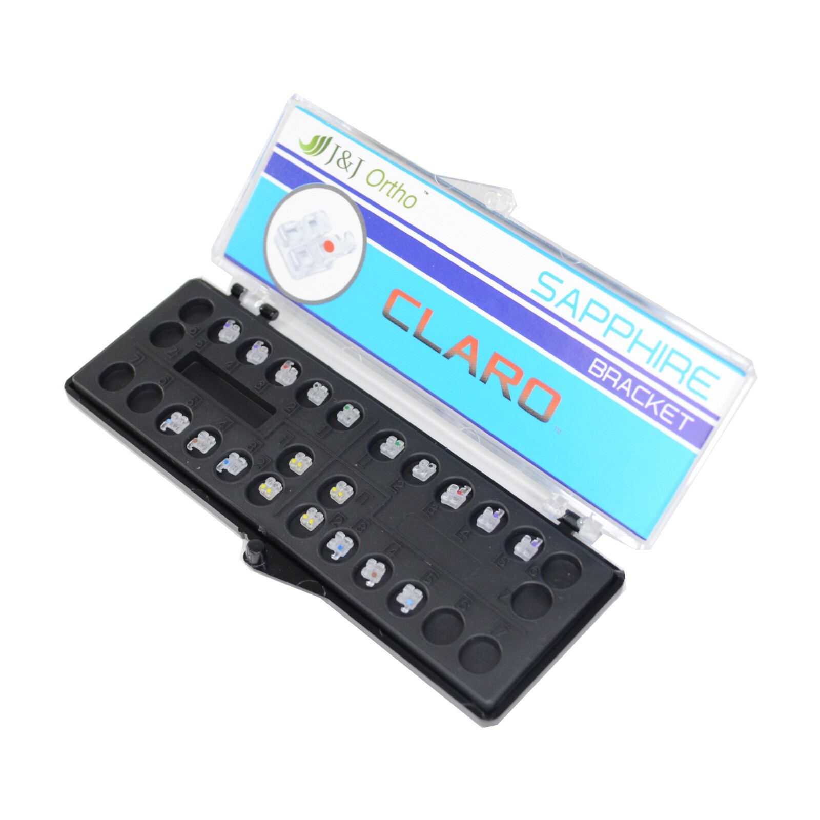 J&J Ortho™ CLARO™ Sapphire Orthodontic Bracket Roth/MBT 018/022 Hubit