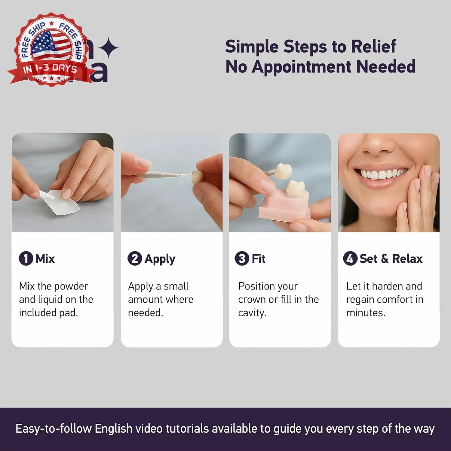 Dental Cement Kit – Zinc Oxide Eugenol Temporary Filling & Crown Repair | Tooth