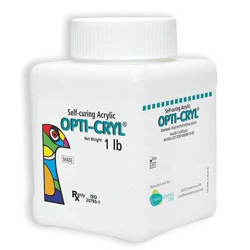 Opti-Cryl Self-Curing Acrylic Resin Powder Light Pink Shade 1Lb