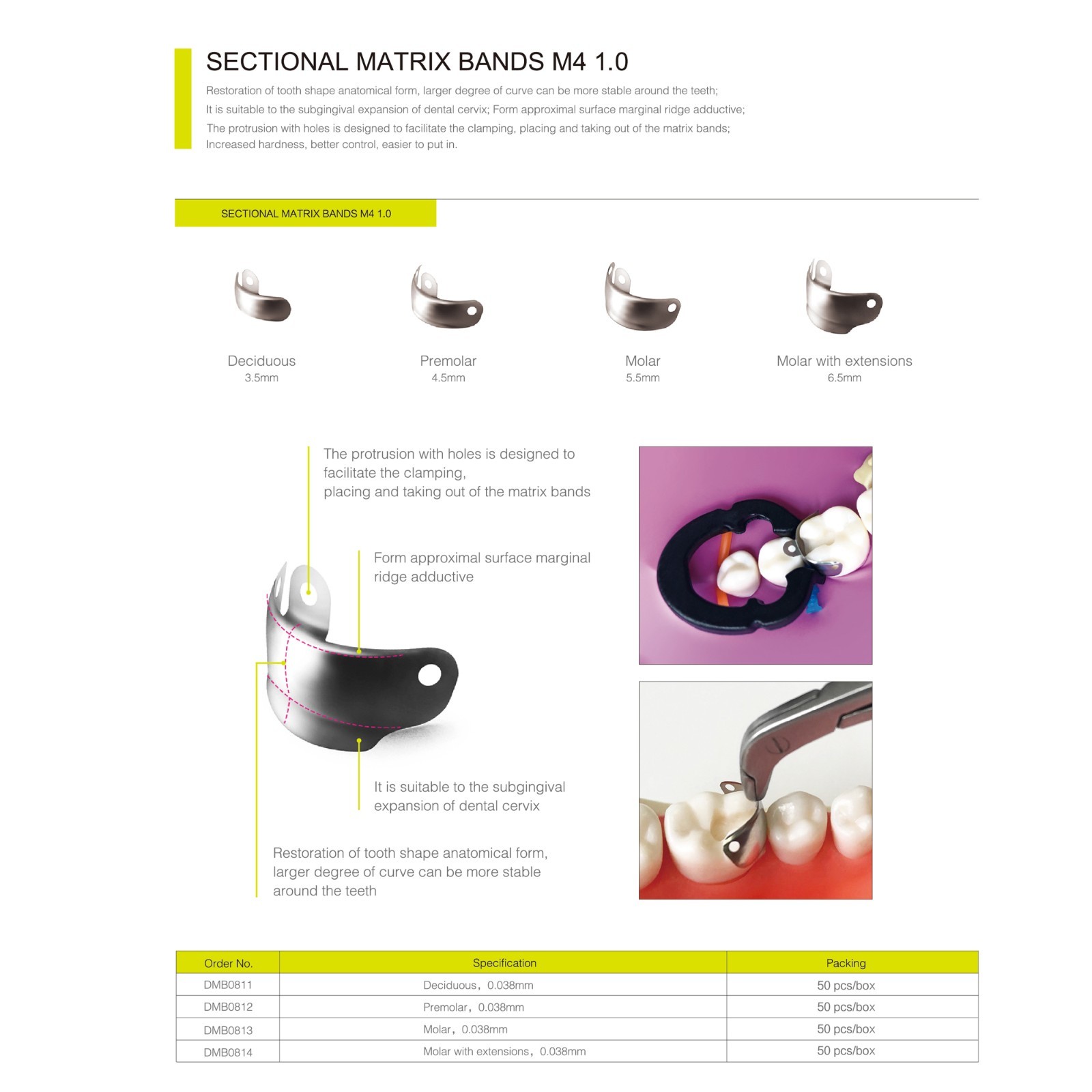 Dental Matrix Bands Ring Sectional Matrice Clamp Fit Garrison Palodent V3 System