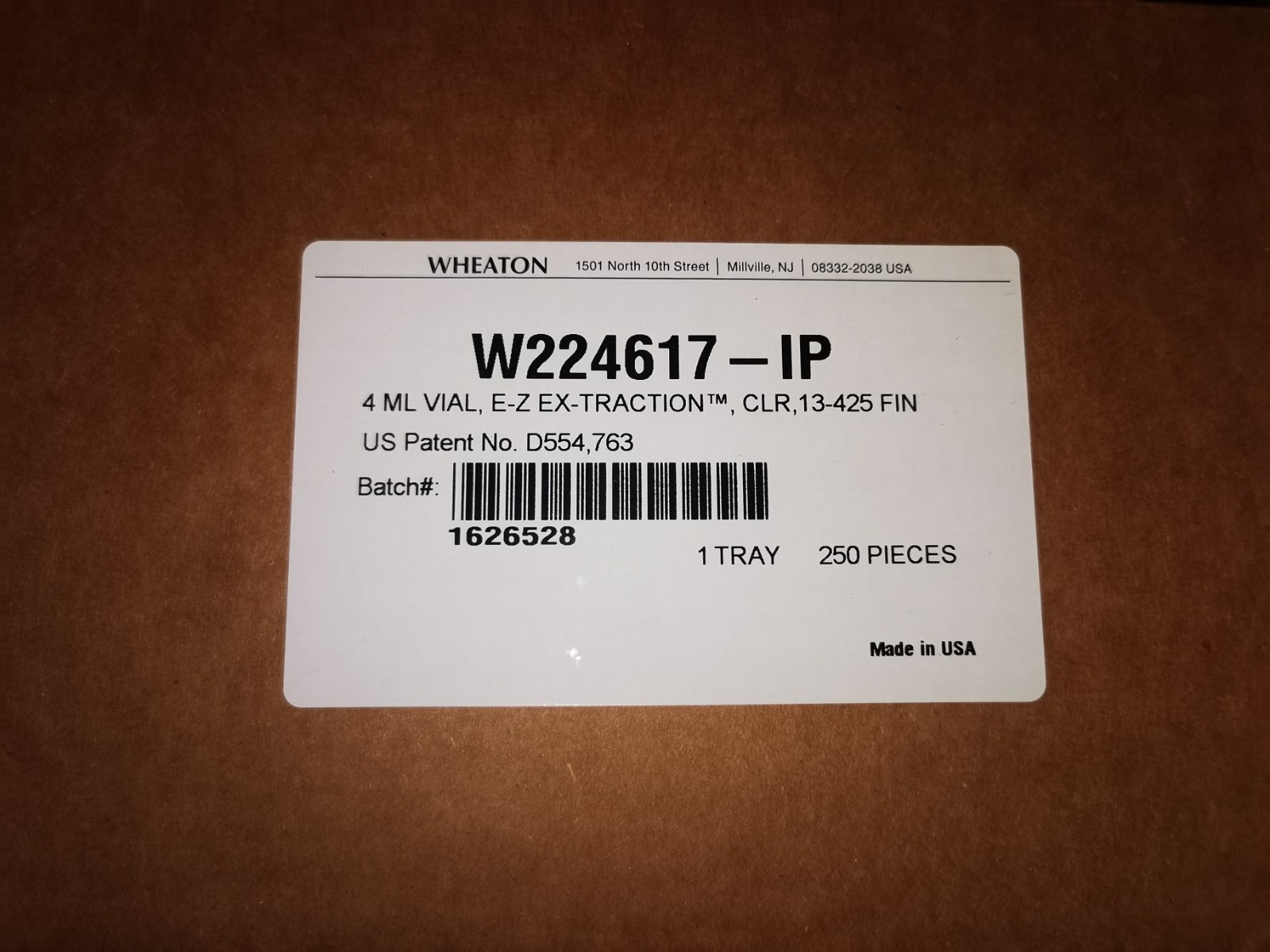 Wheaton vials extraction 4ml W224617 250 pieces