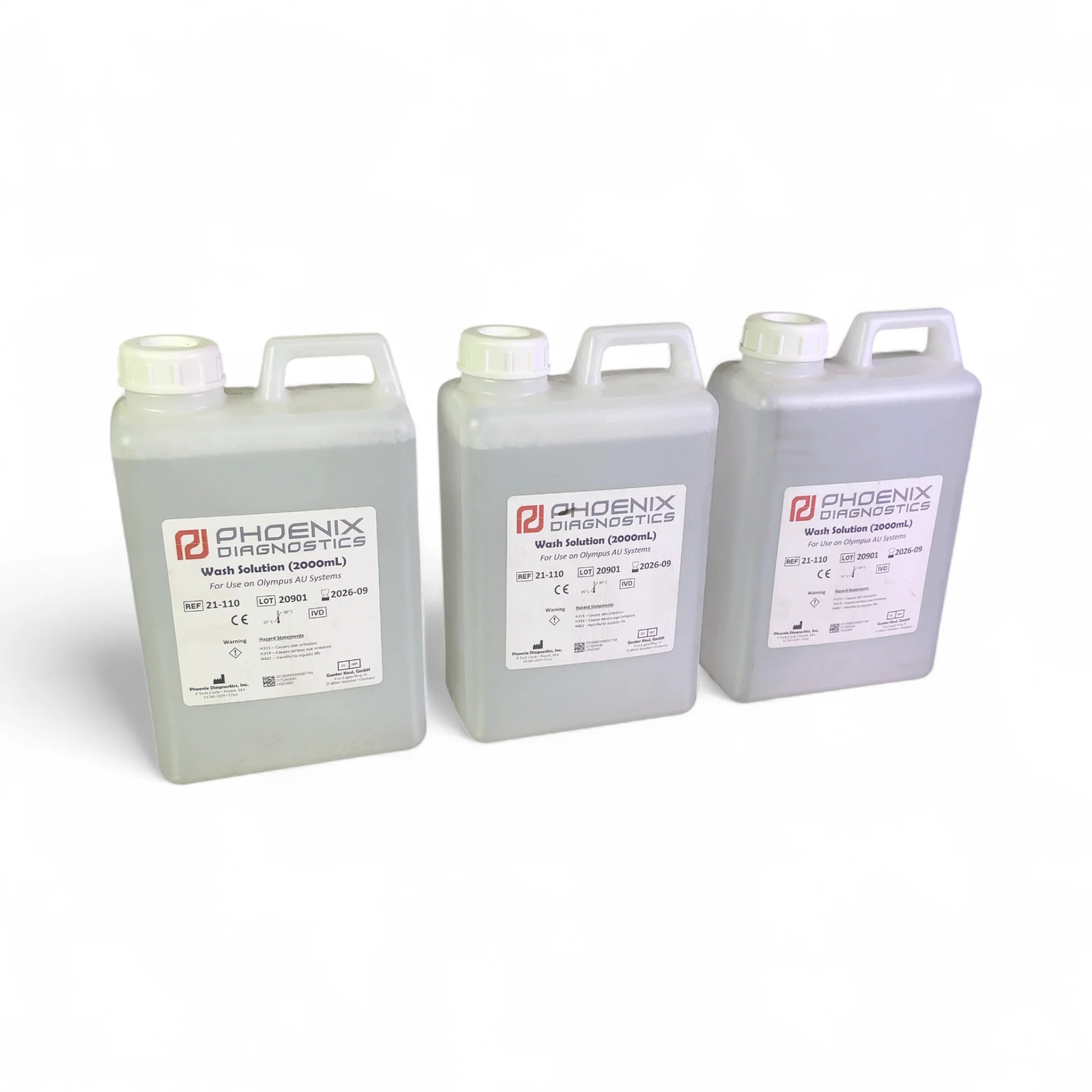 Phoenix Diagnostics 3x 2000mL Wash Solution for Olympus AU Systems 21-110 (BO!)