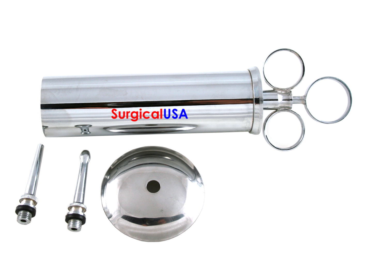 Ear Syringe 2oz Kit with Shield & 2 Detachable Nozzles Chrome Plated