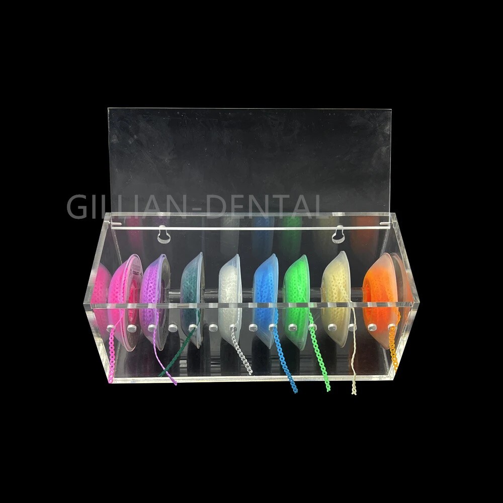 1 Box Dental Orthodontic Elastics Power Chains Ligature Ties Holder Acrylic Case