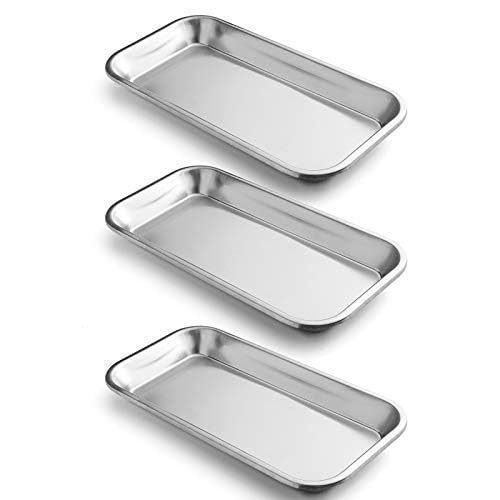 COYMOS 3 Pack Surgical Tray, Stainless Steel Tray 3 Count (Pack of 1), 3