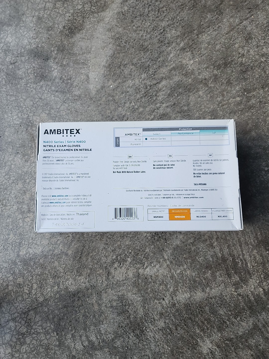 Ambitex Size Medium Powder Free Blue Nitrile Gloves 1 box = 100 gloves NMD400
