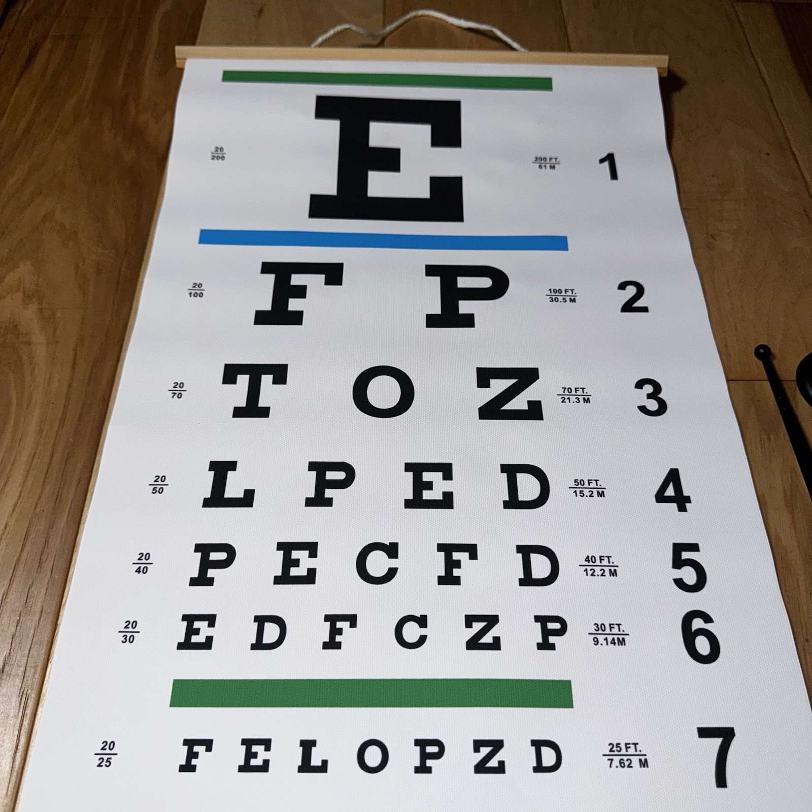 Snellen Eye Exam Chart Wall Hanging Vision Test Chart 2 Pointers Home Classroom