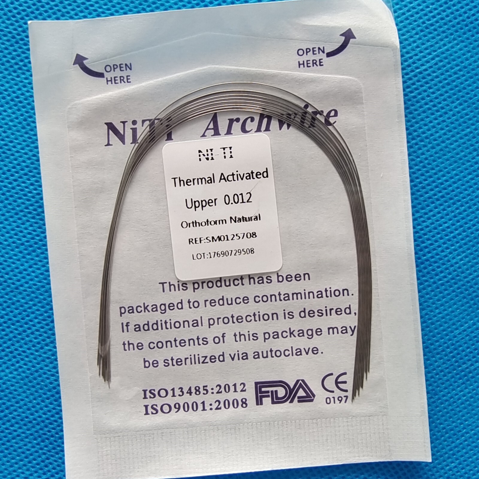 Dental Orthodontic Niti Thermal Activated Round Arch Wire Natural Form
