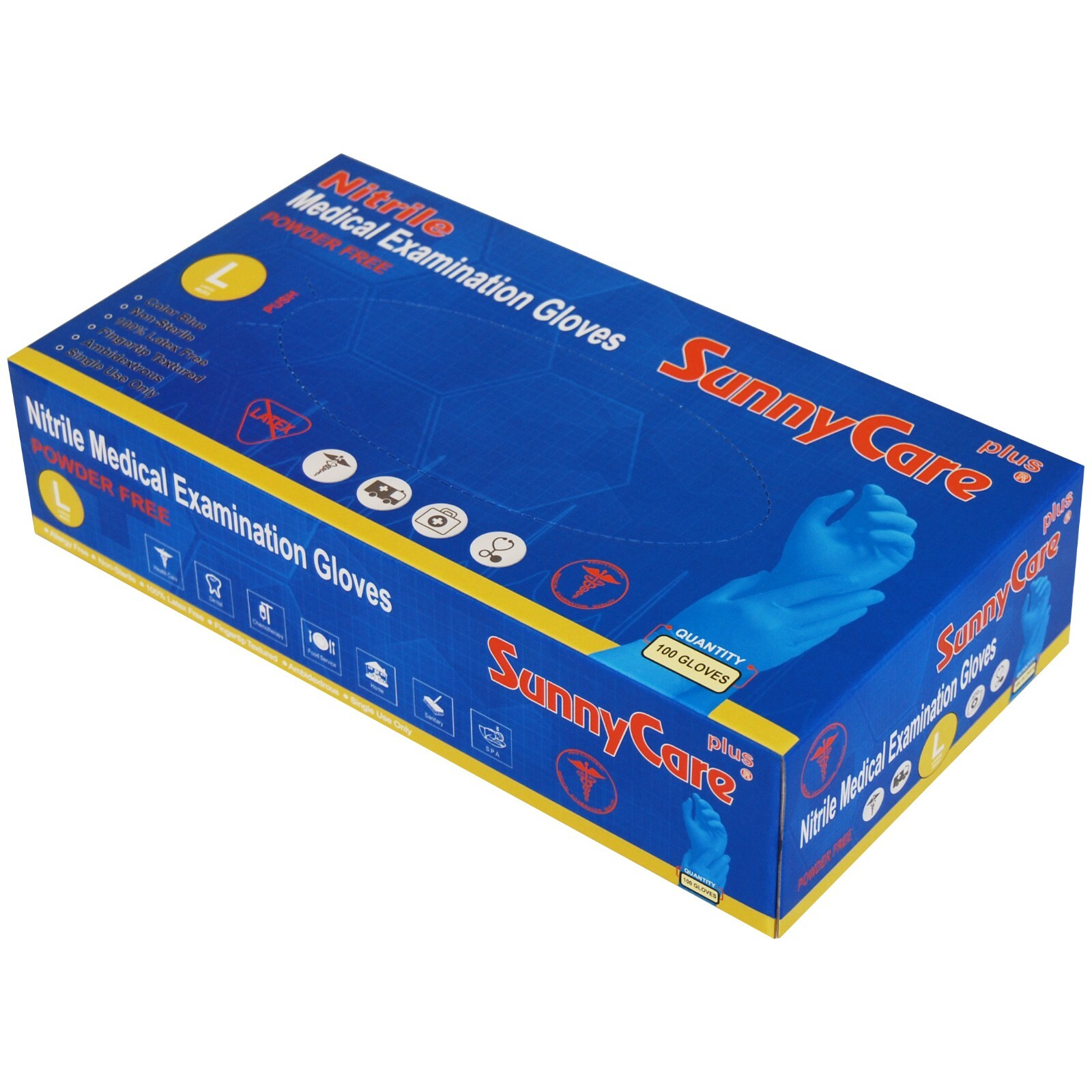 1000 SunnyCare #8203 Nitrile Exam Gloves Chemo-Rated (Powder Free Vinyl Latex) L