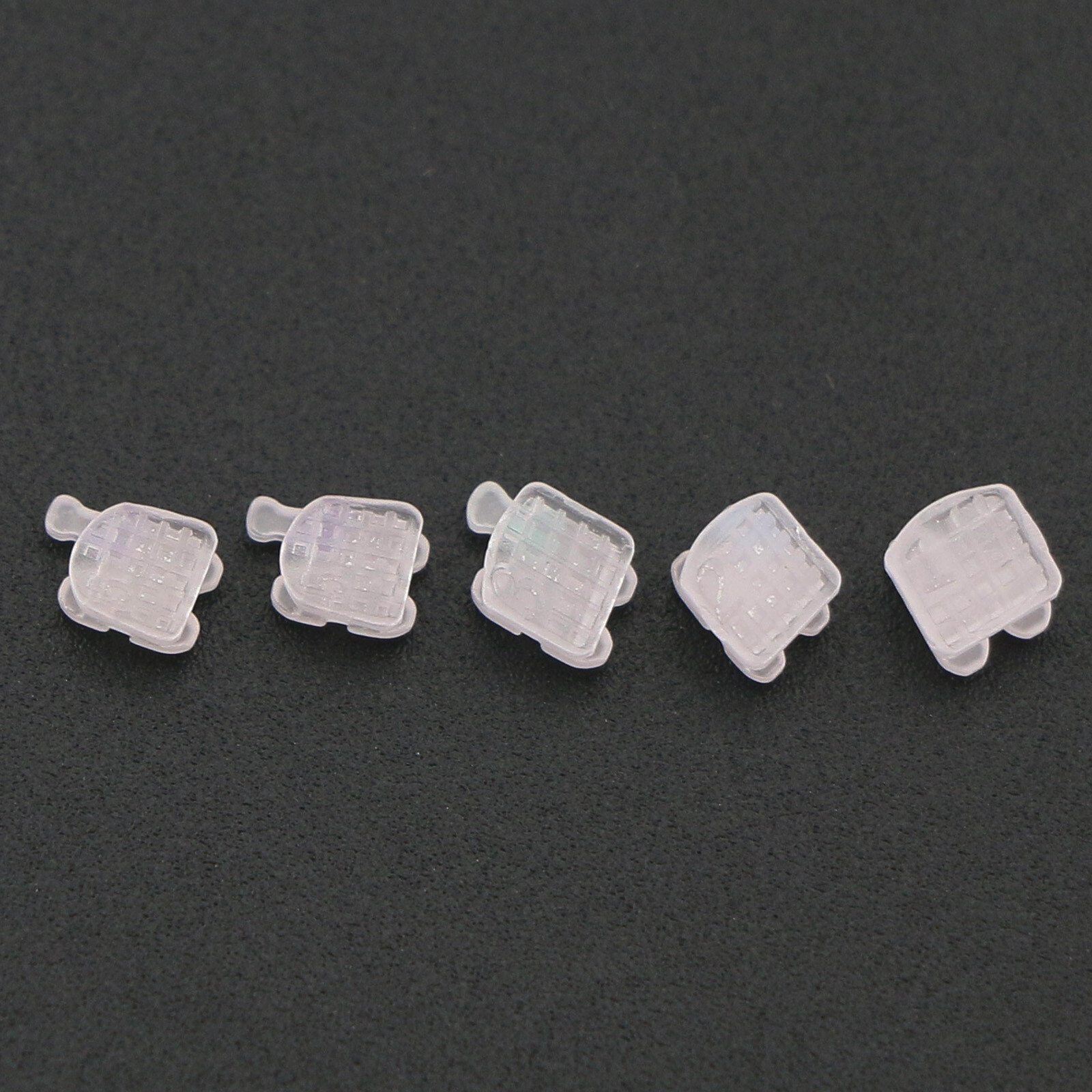US 10 Pack Dental Ceramic Orthodontic Bracket Brace Roth 022 345 Hooks Mesh Base