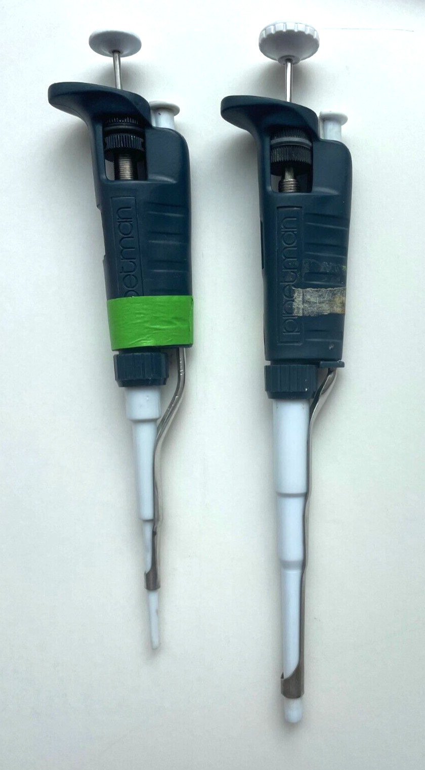 2 Gilson Pipetman P1000 & P20 Plunger Single Channel Pipette Medical France