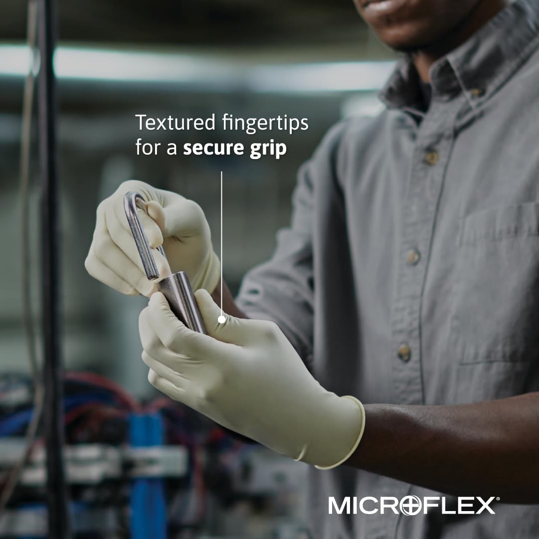 Microflex Diamond Grip Extra Small Latex Gloves Case of 1000 Disposable Gloves