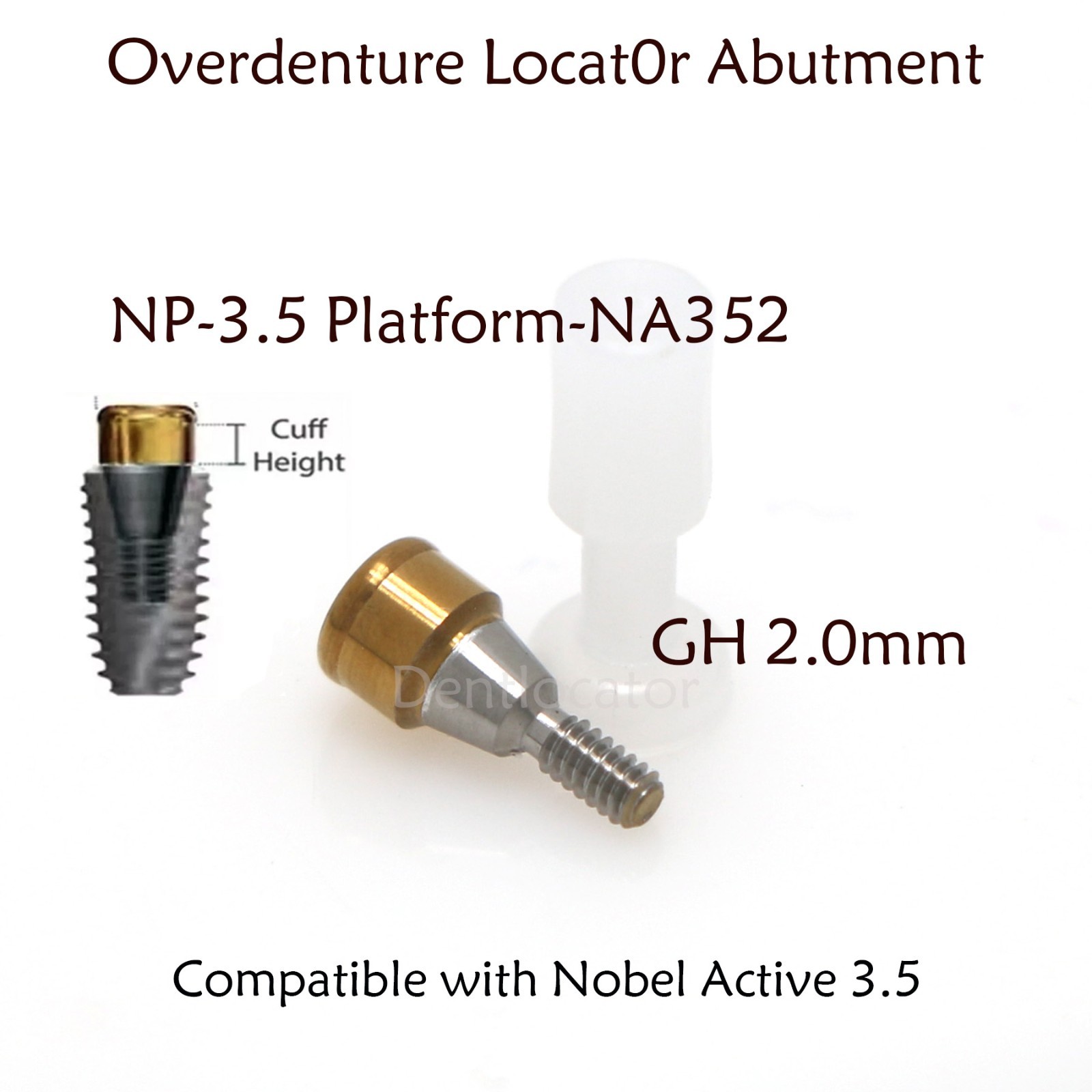 Locator Abutment for Nobel Active Biocare Conical Connection NP/RP 1-5mm Height