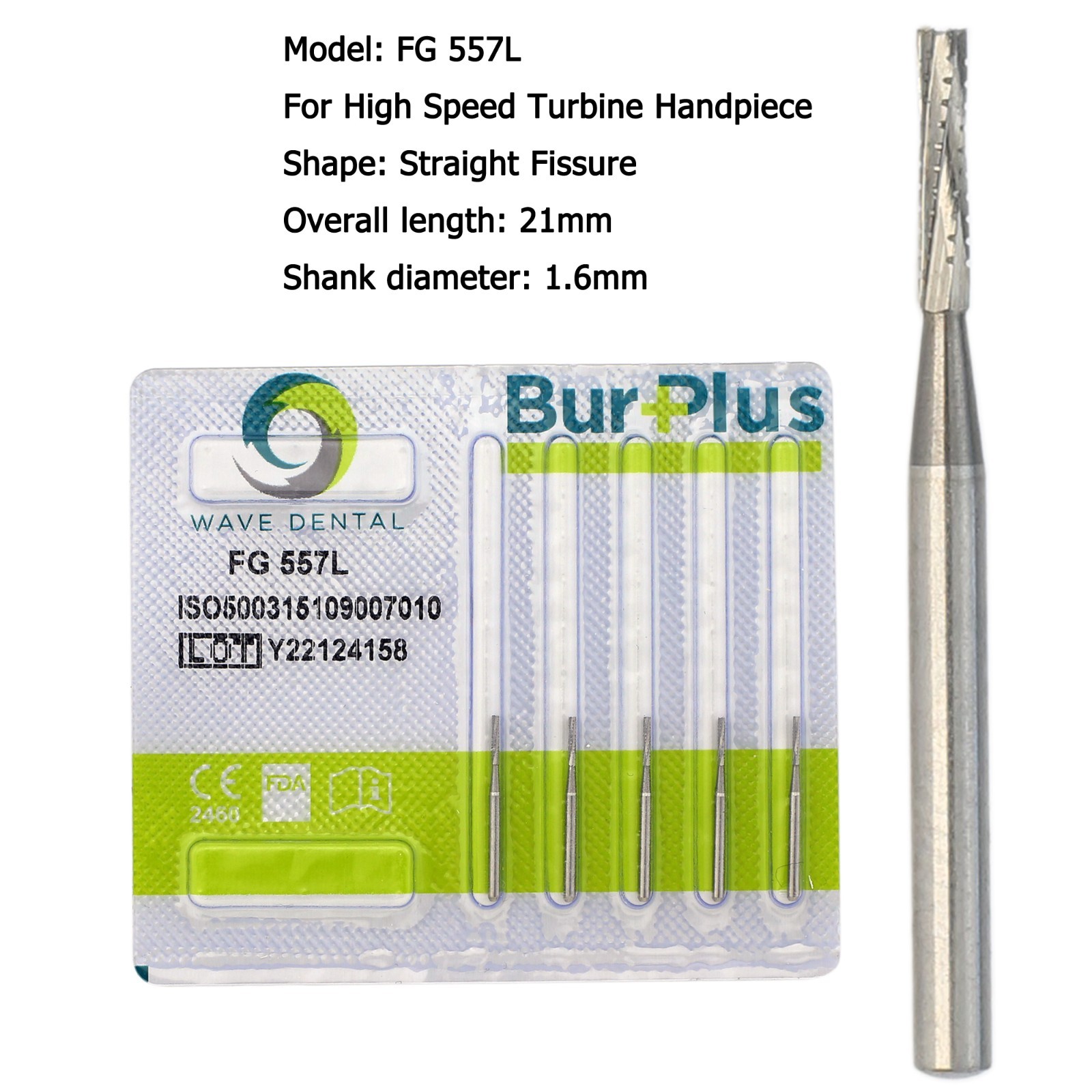 Wave Dental Carbide Burs Round Bur FG 330 1/4 2 6 8 557 High Speed Friction Grip