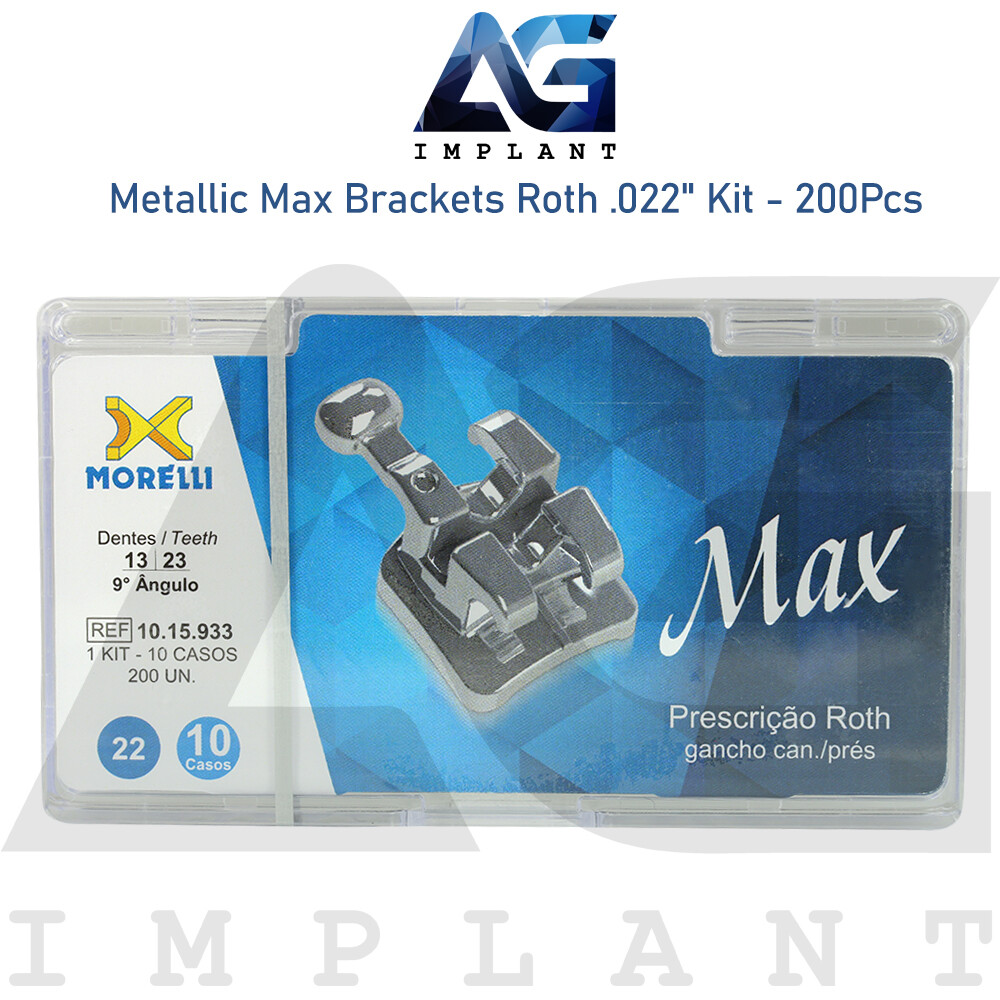 Metallic Max Brackets Roth .022″ Slot Kit 200pcs Braces Orthodontic