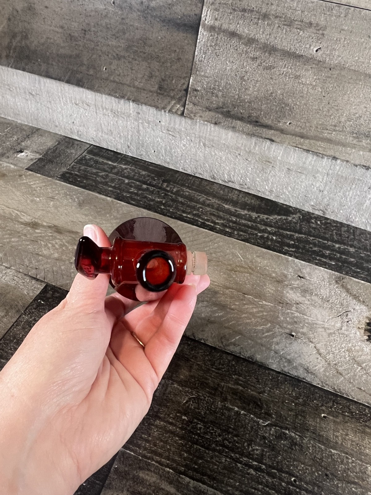Vintage PYREX Ruby Red Squibb Seperatory Funnel-125ml-Rare Colored Lab Glass