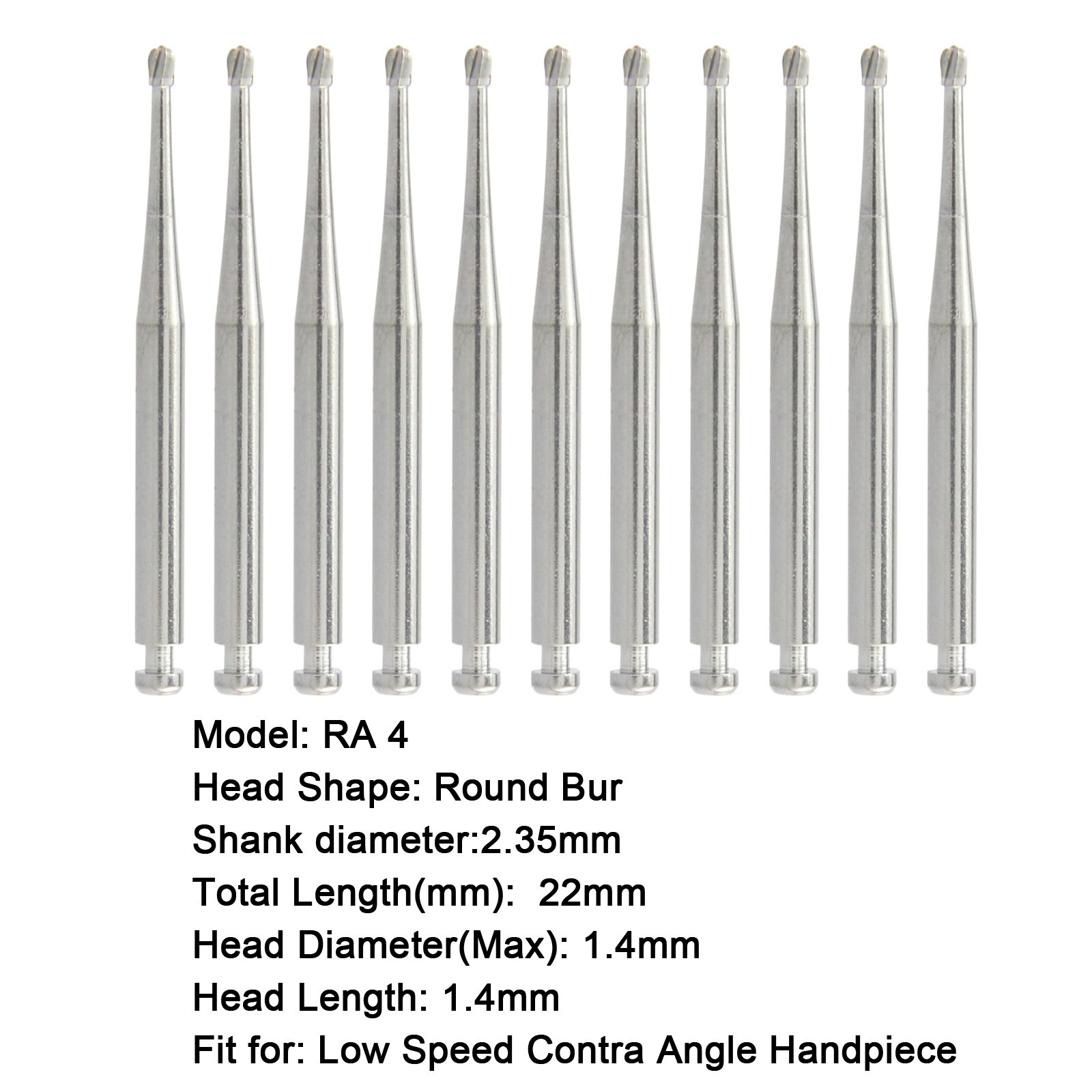 WAVE Dental Carbide Latch Burs Long Round Ball RA SURG Bur Contra Angle 22/26mm