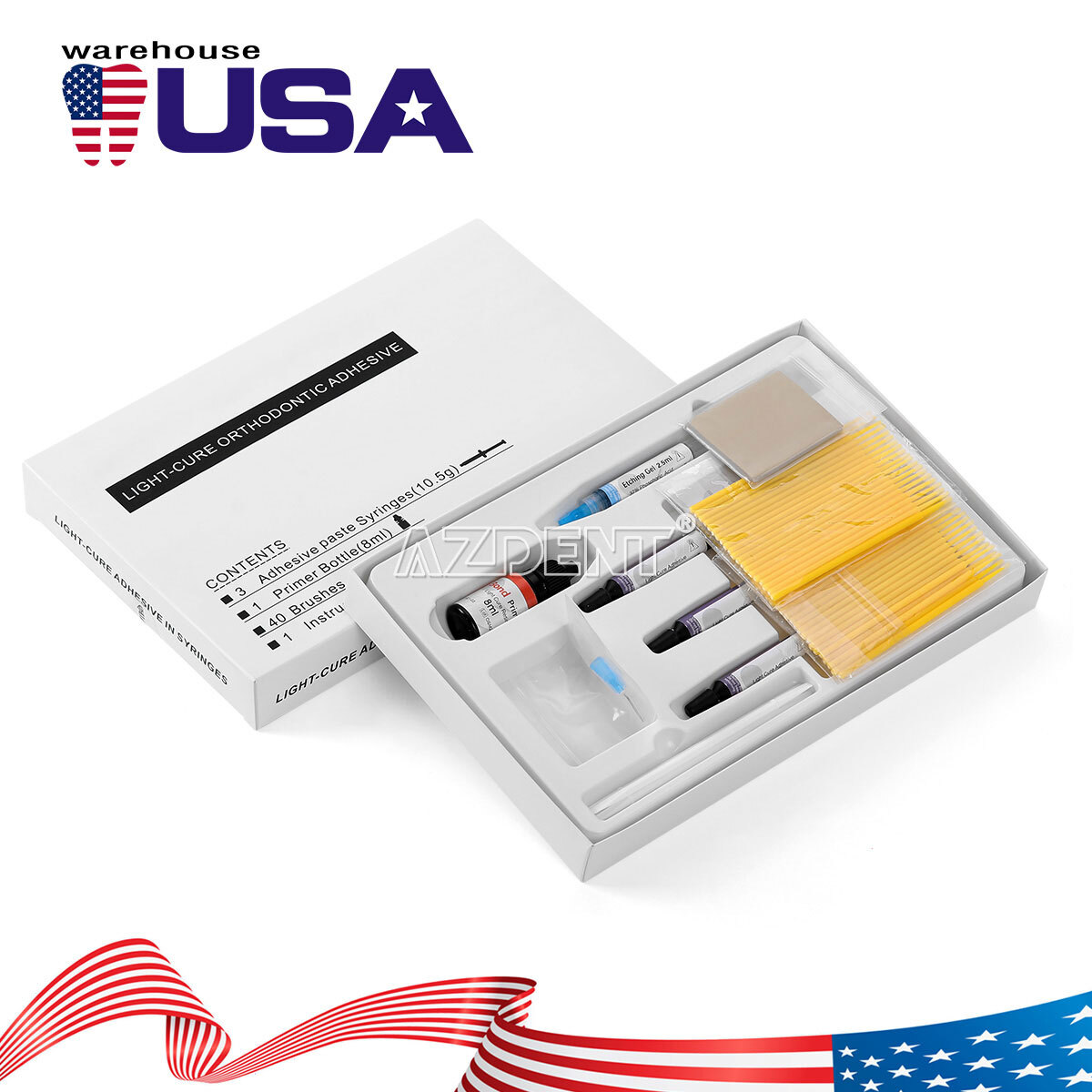 Sistema de unión adhesiva de resina de ortodoncia dental para brackets brace USA
