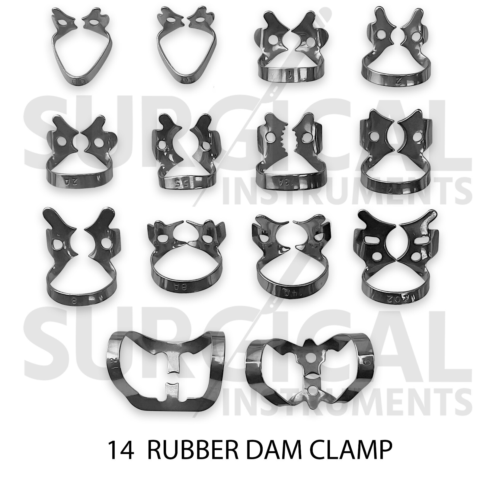 Rubber Dam Kit Starter of 18 Pcs with Frame Punch Clamps Dental Instruments