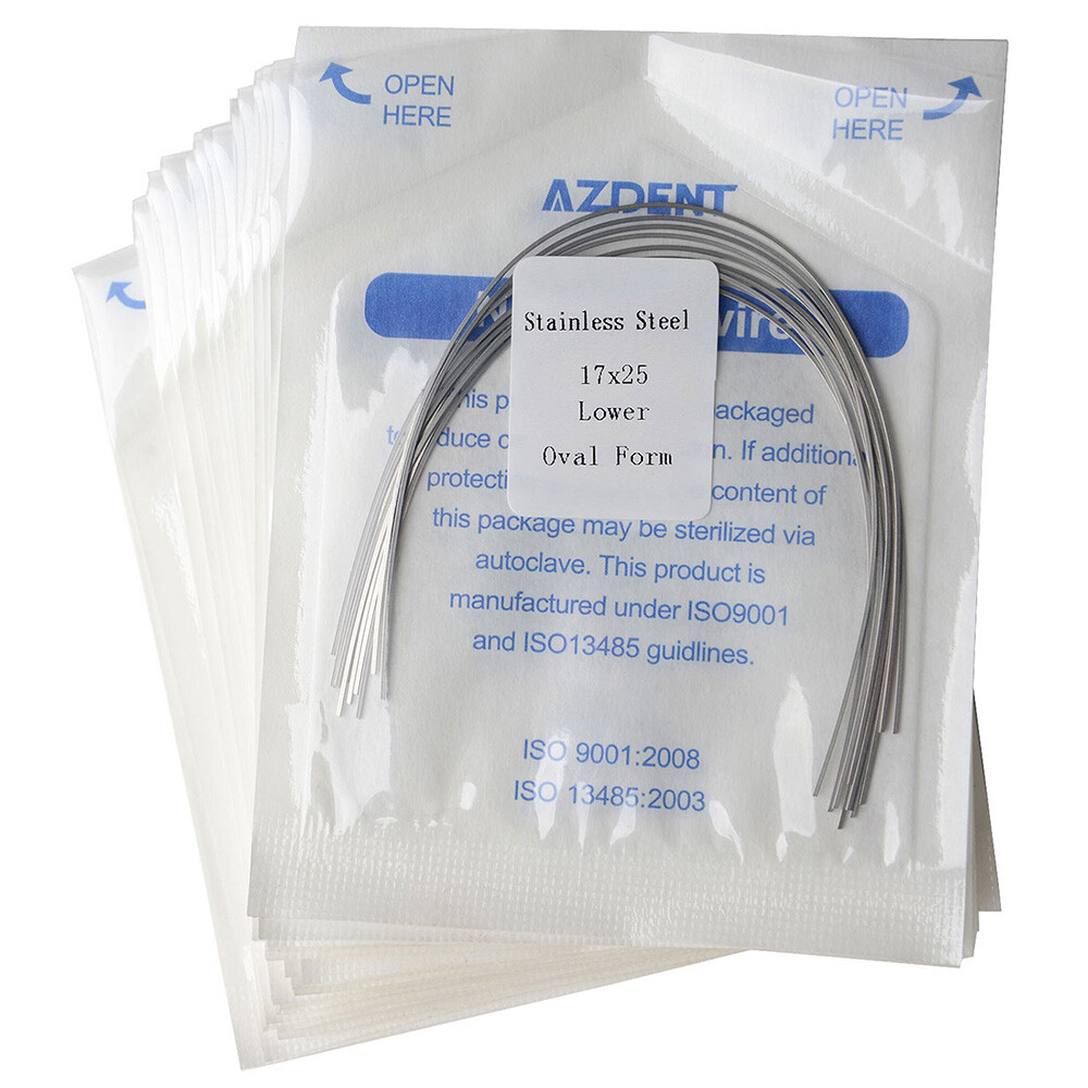 AZDENT Dental Orthodontic Stainless Steel Rectangular Arch Wires Ovoid Form