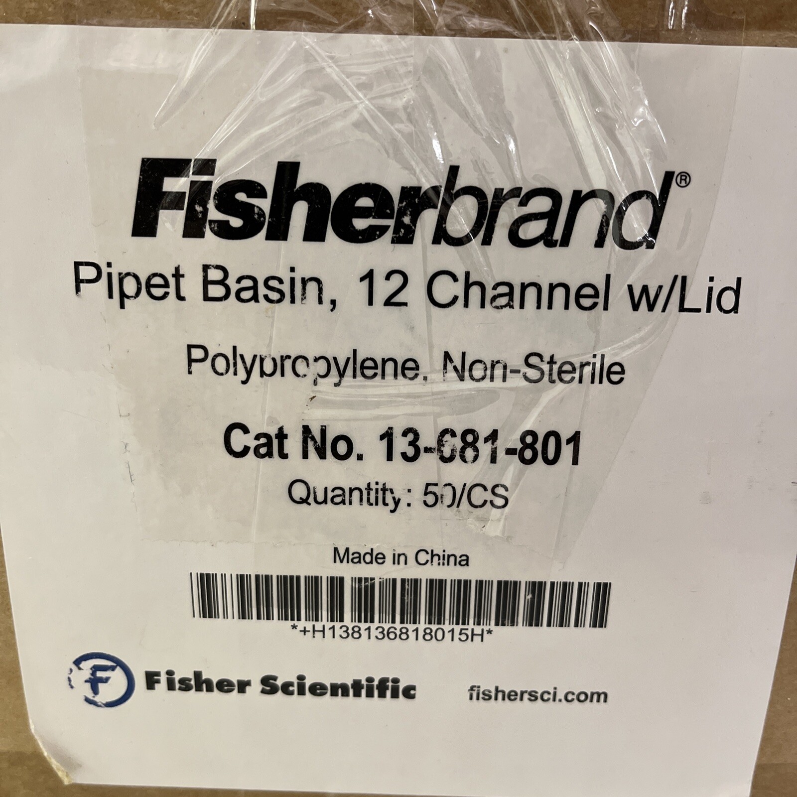 Fisherbrand Pipet Basin, 12 Channel w/Lid, Cat No. 13-681-801, QTY 50 pcs.