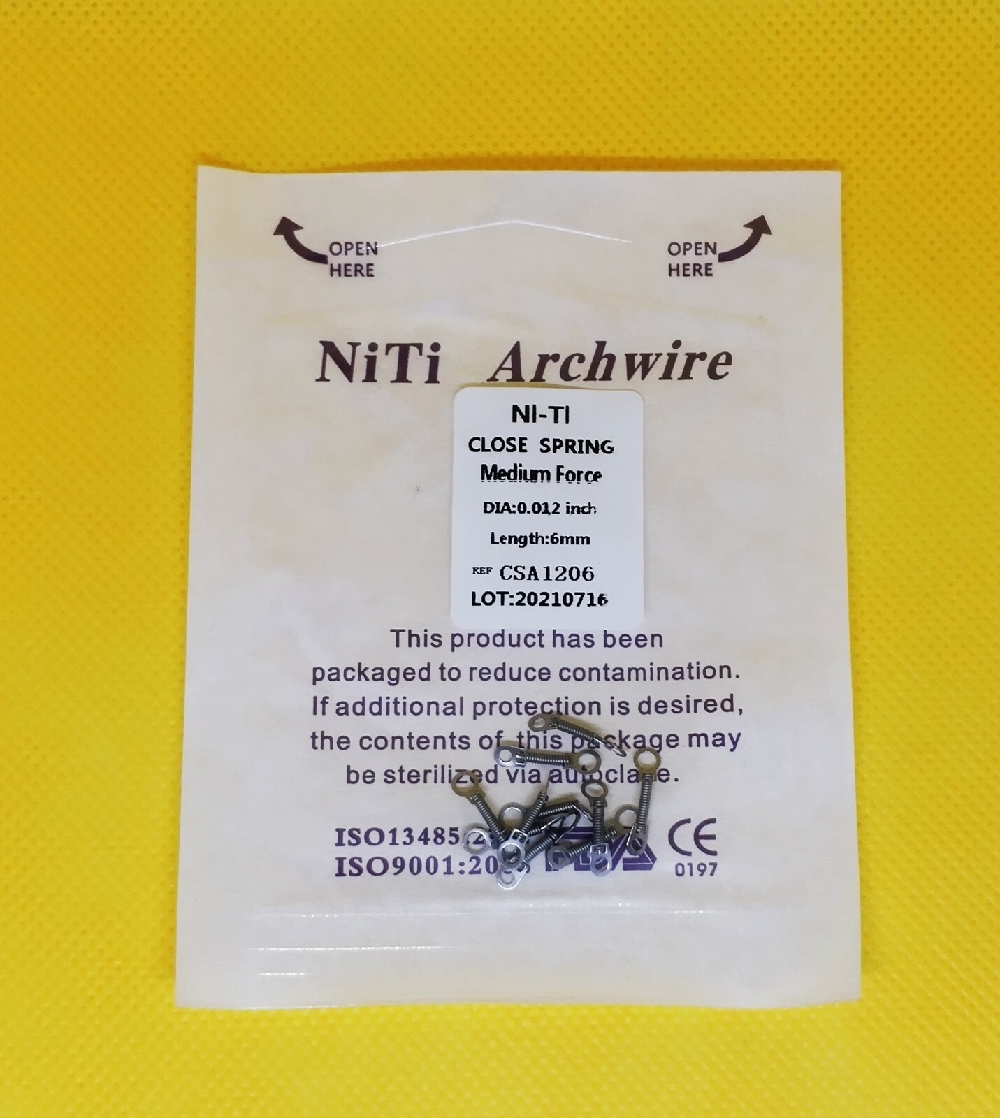 50Packs Dental Orthodontic Close Spring NiTi Alloy 0.010/012*6/9/12 mm Medium