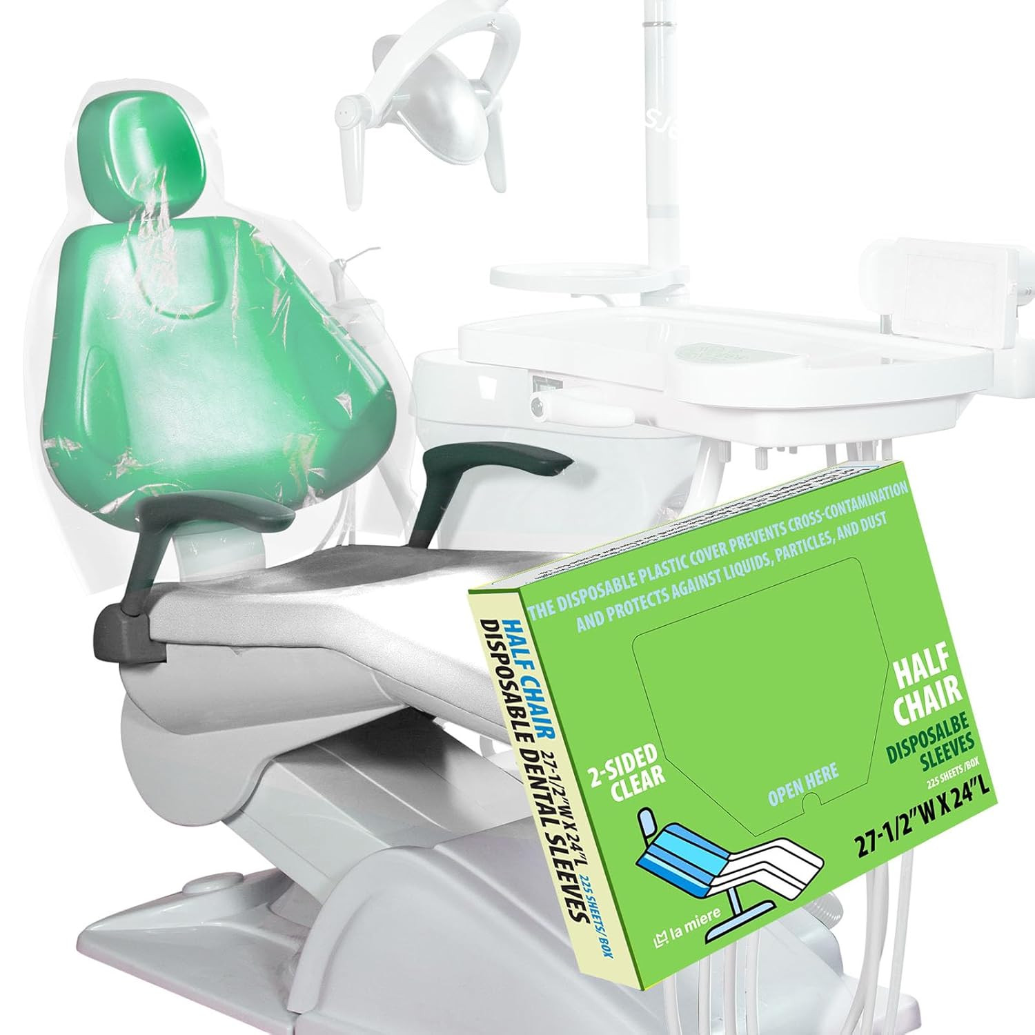 225Pcs, 27.5” X 24″ Dental Half Chair Medium Covers, Disposablechair Sleeve, Cov