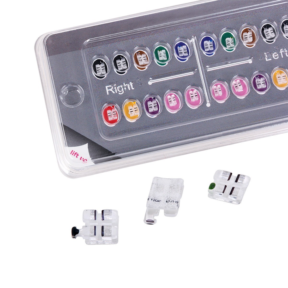 Dental Orthodontic ABSOLUTE Sapphire Ceramic Bracket Roth/MBT.018/022 Hooks 345