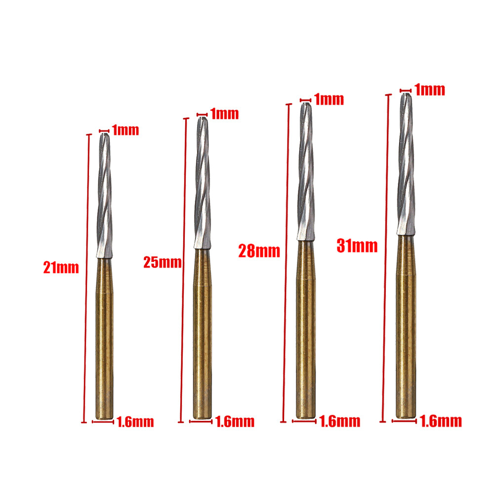 5Pcs Dental Endo-Z Titanium Tungsten Carbide High Speed Cutting Burs FG 1.60mm
