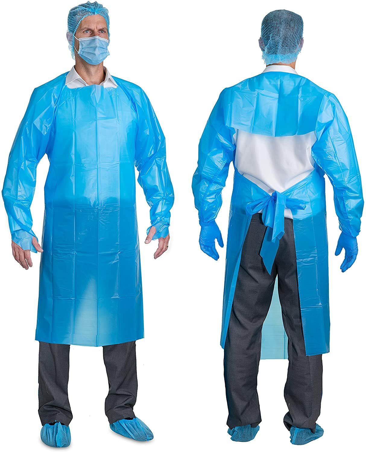 Disposable CPE Gown, Polyethylene Medical Isolation Gown 20/40/60/80/100 PCS