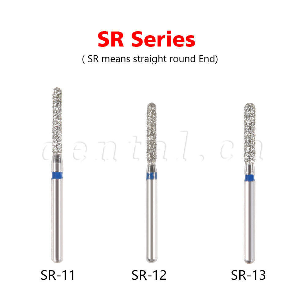50 pcs Dental Turbine Diamond Burs For High Speed Handpiece Friction Grip Burs