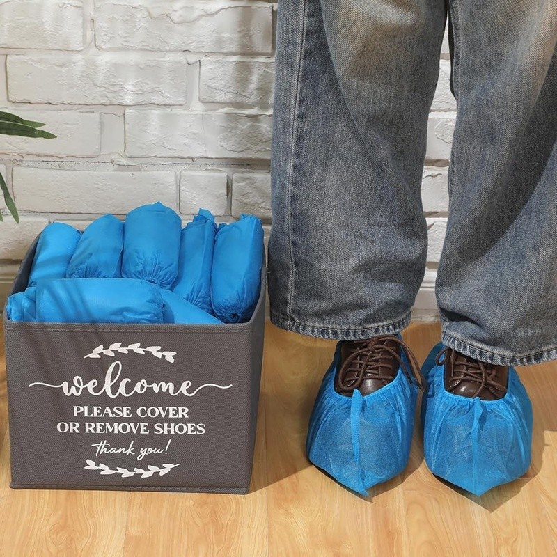 200 Disposable Shoe Covers W/ Storage Box Indoor Outdoor Cleanliness Solution US