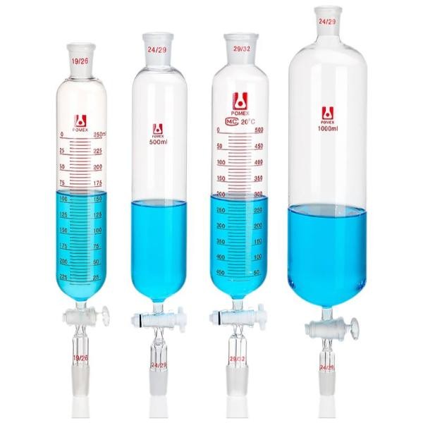 Double Jointed Separating Funnel 25ml-1000ml Borosilicate Chemistry Lab