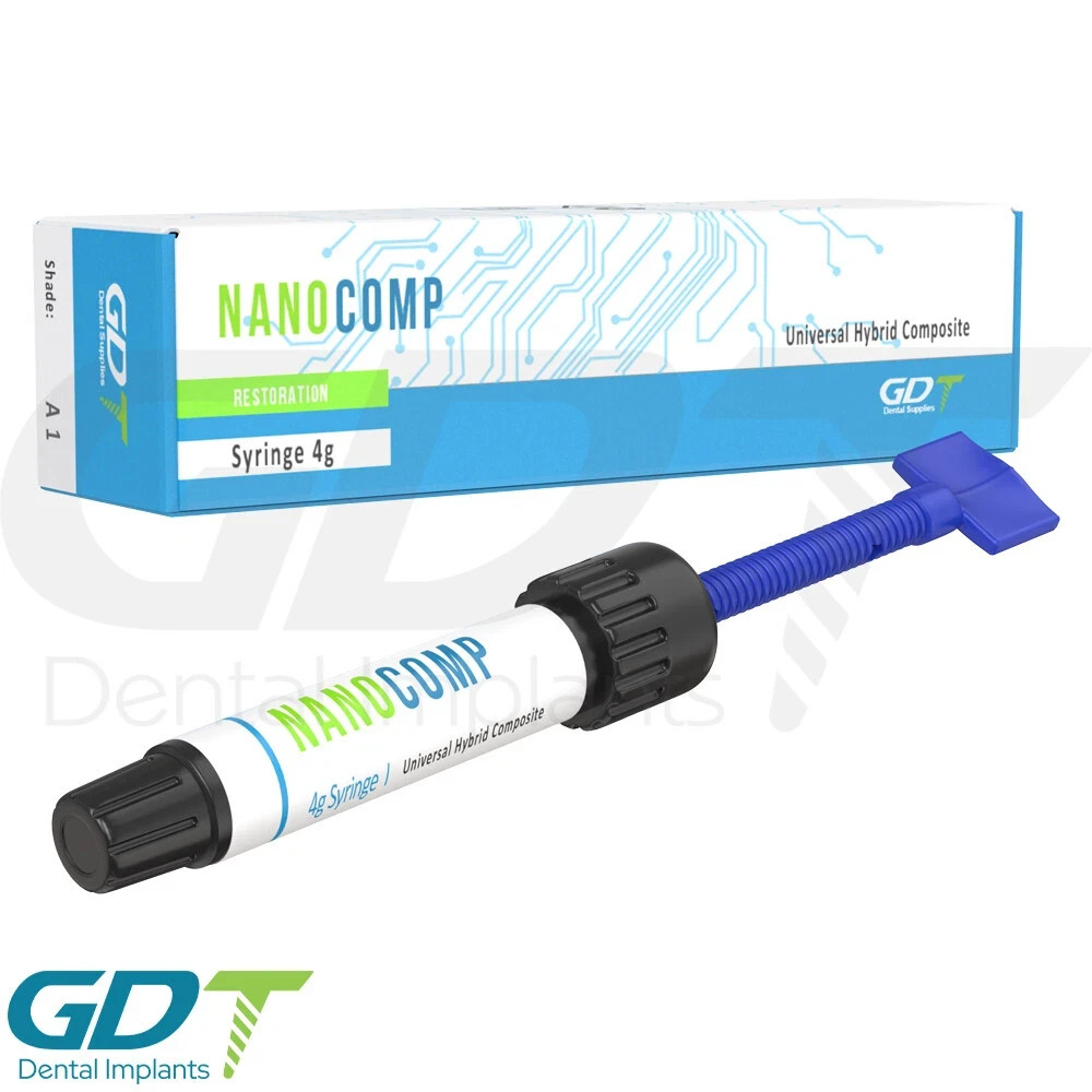 NanoComp Universal Hybrid Composite Dental Resin, 4g Syringe