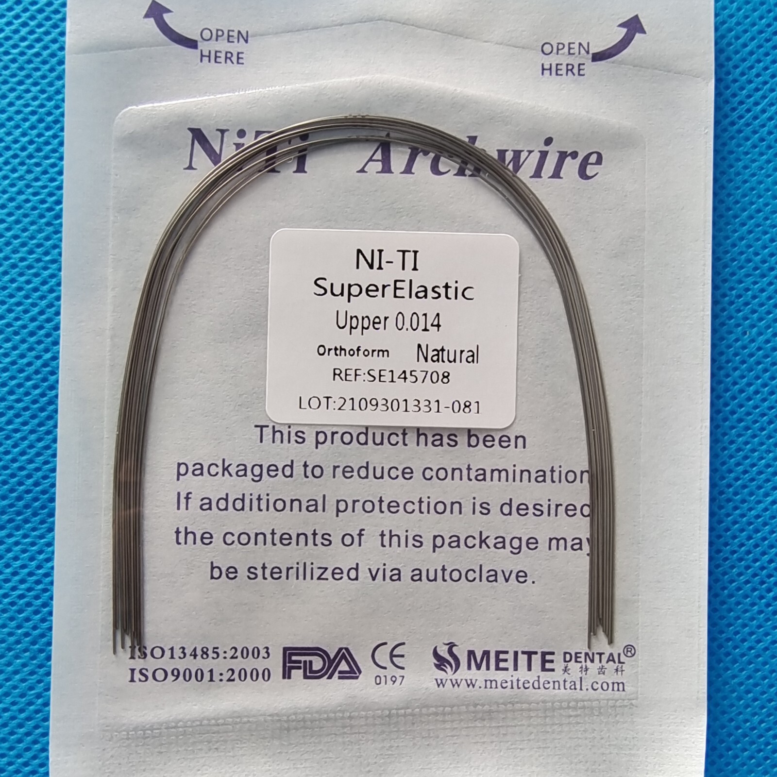 Dental Orthodontic Arch Wire Super Elastic Niti Round Ovoid /Nature Form