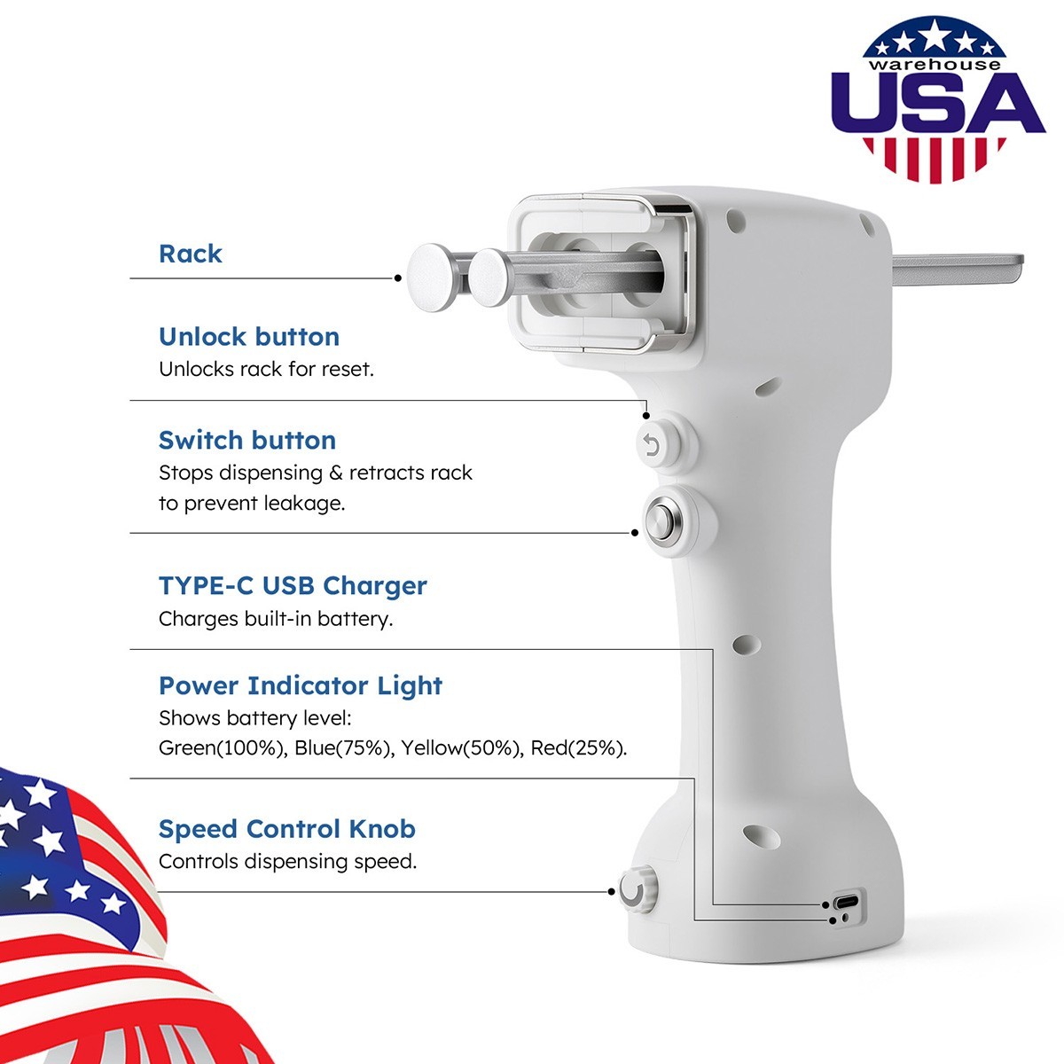 Dental Electric Impression Mixing Dispenser Gun 50ml 1:1/2:1/Impression Material