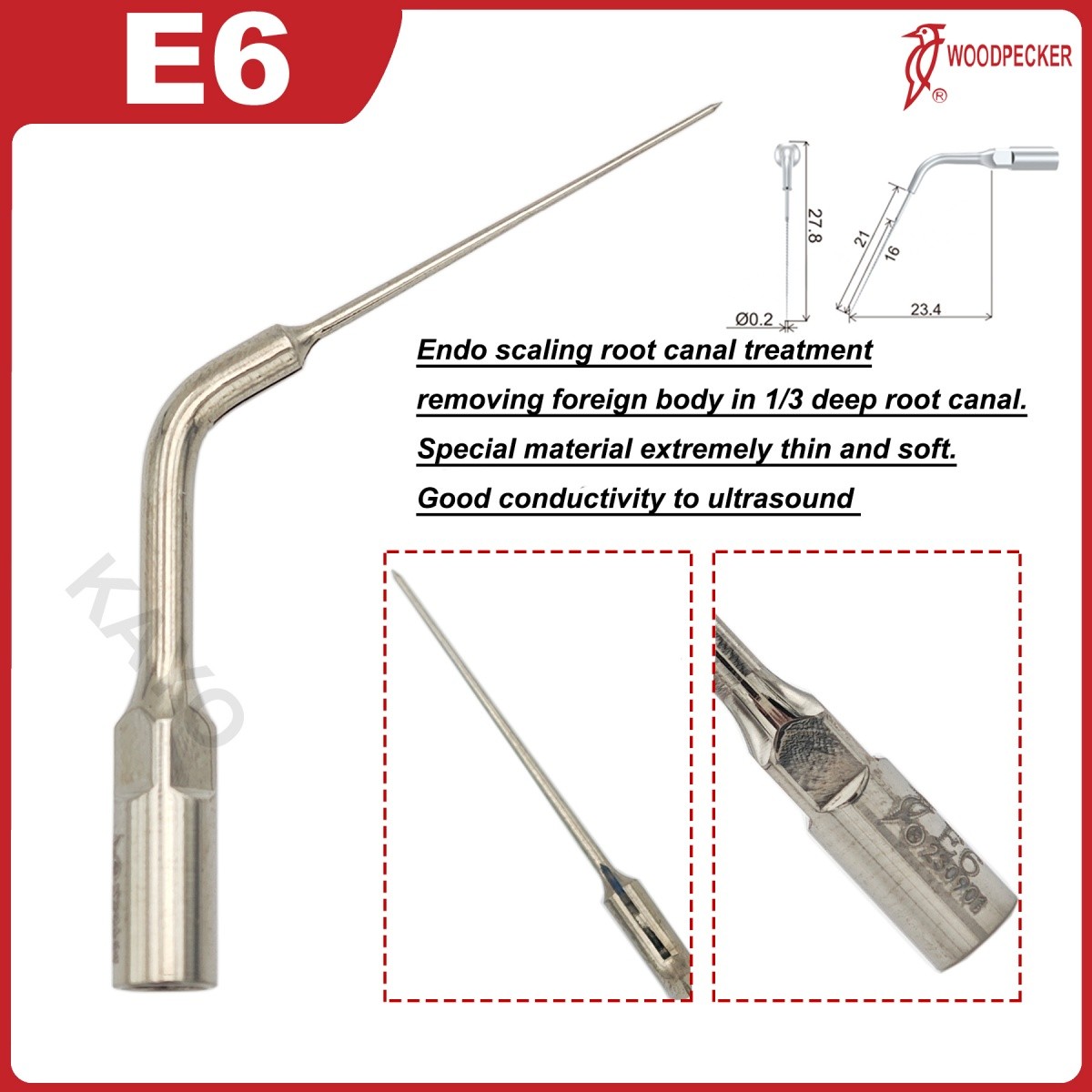 Woodpecker Dental Scaler Tips E Endo treatment tips Fit EMS Ultrasonic Scaler