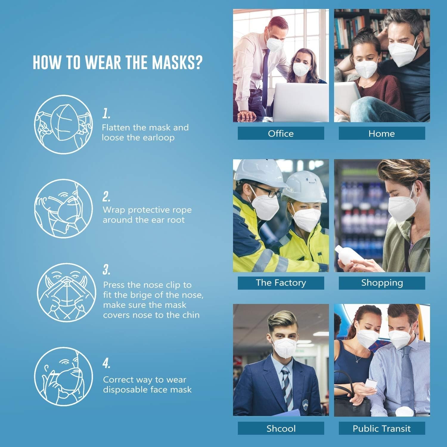 Comfortable 5-Layer KN95 Masks – 25 Pack, Adjustable Fit for Everyday Use
