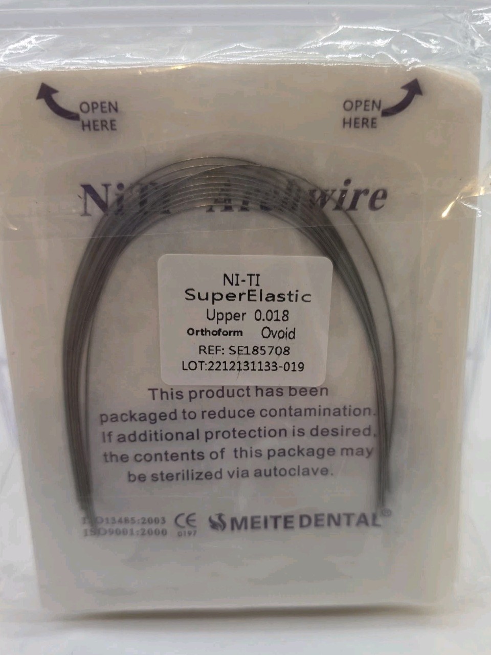 Ni-ti Arch Wire Braces Super Elastic Lower 20pk .018 & Upper 20pk .018 Ovoid New
