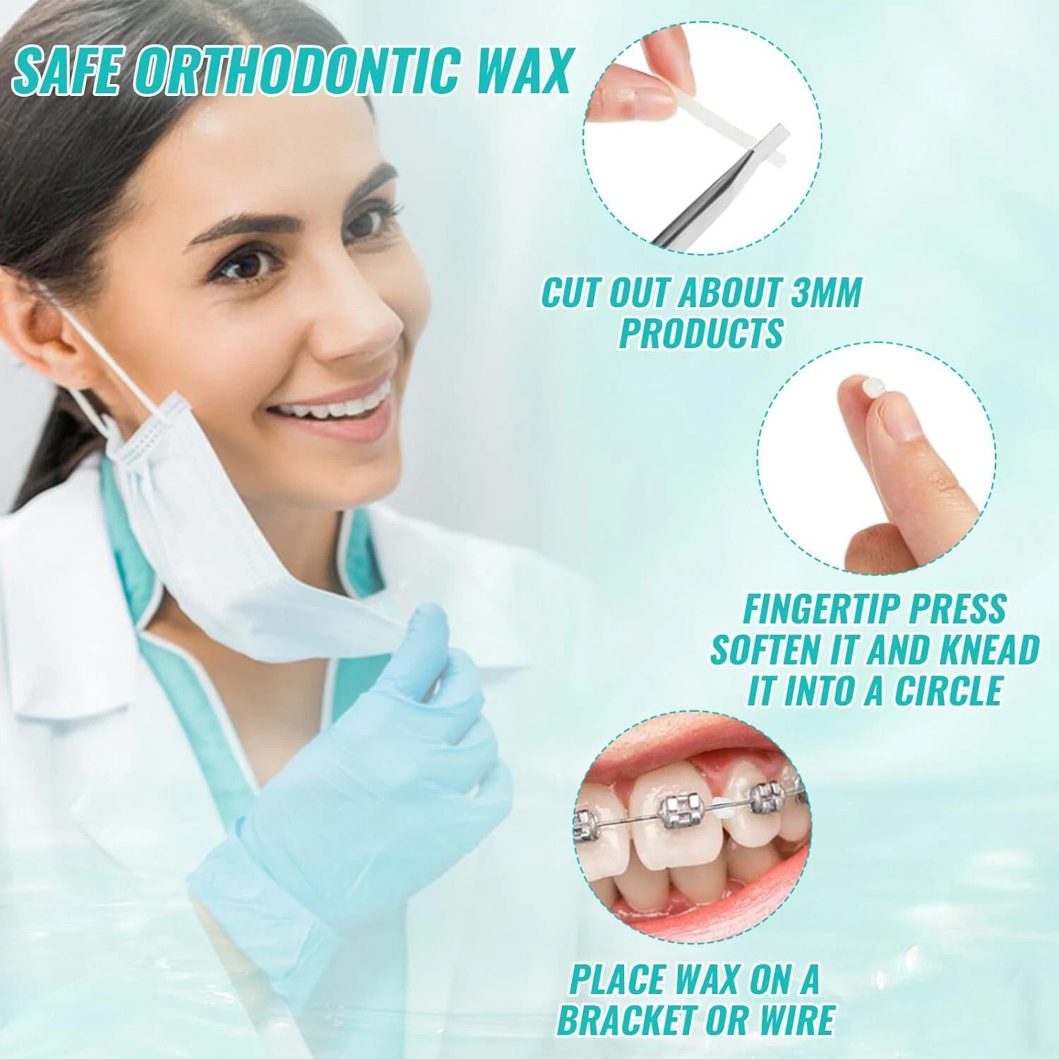 100PACKS Sale Orthodontic Relief Wax for Brackets Braces Gum Irritation Apple US