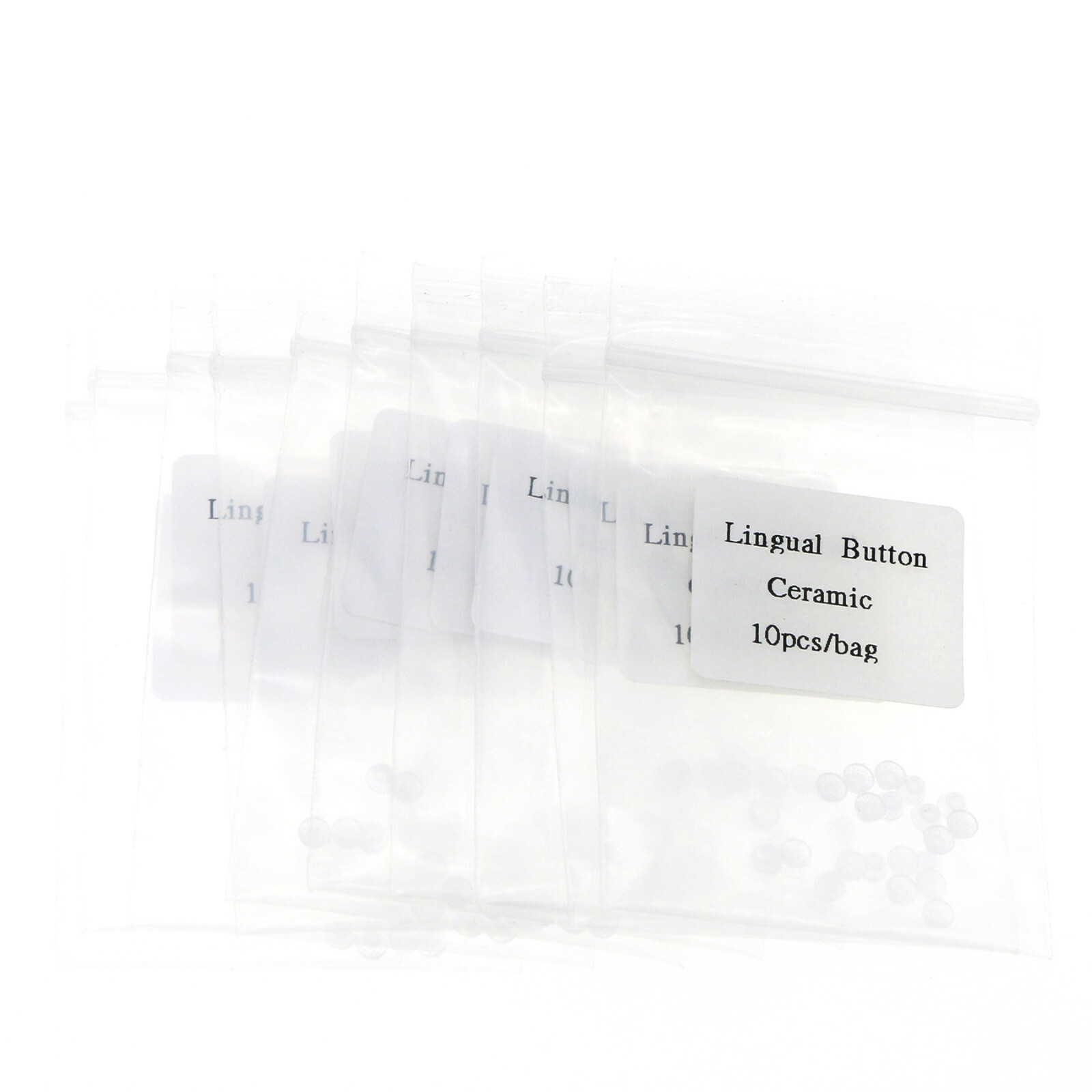 US 10Pcs/Pack Dental Orthodontic Clear Ceramic Lingual Button Bondable Mesh Base