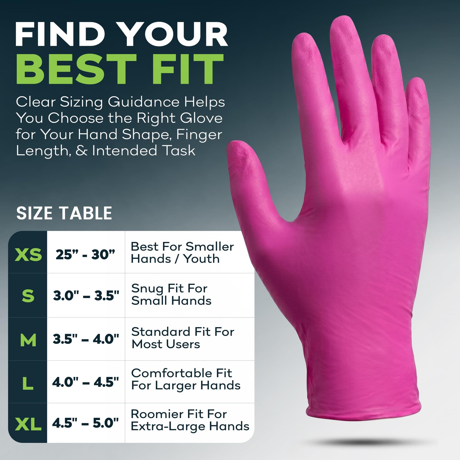 Fuchsia Hot Pink Nitrile Disposable Gloves – 50 Count – 3 Mil Medium