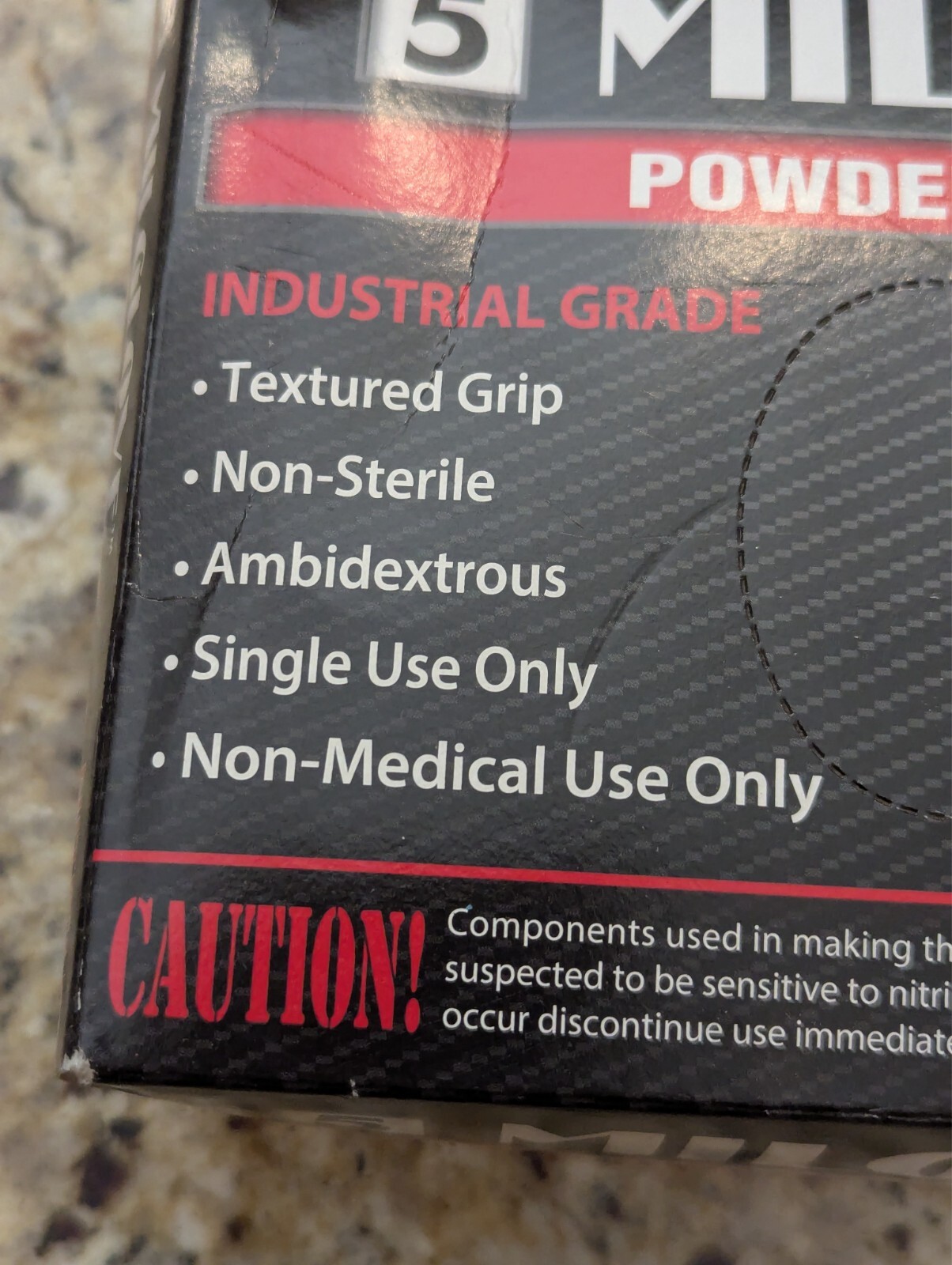 Milglove 5 Nitrile Powder-Free Gloves Industrial Grade N5MLGXL size XL 100 count