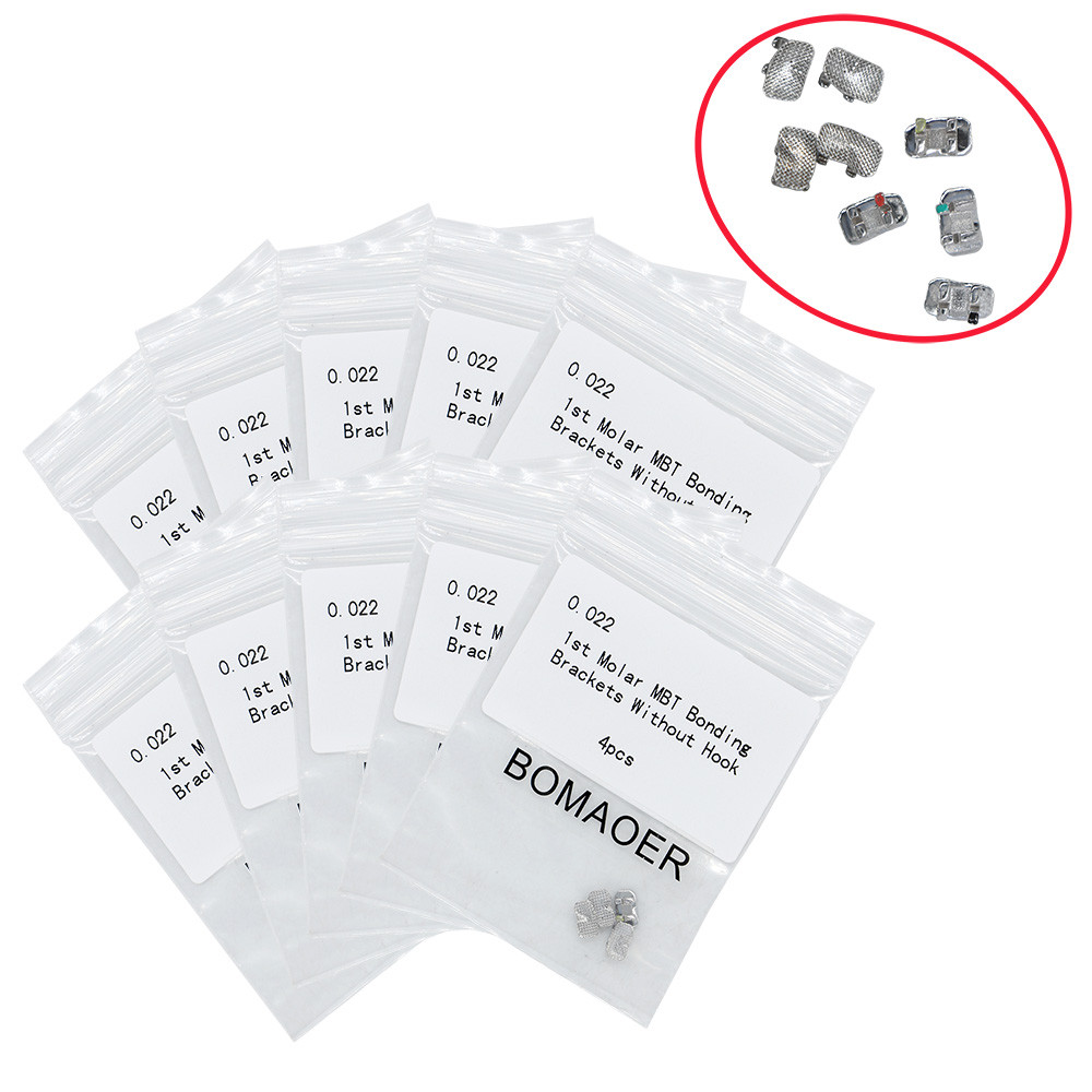 5 packs Dental orthodontic 1st molar MBT 0.022 hook Bonding bracket without