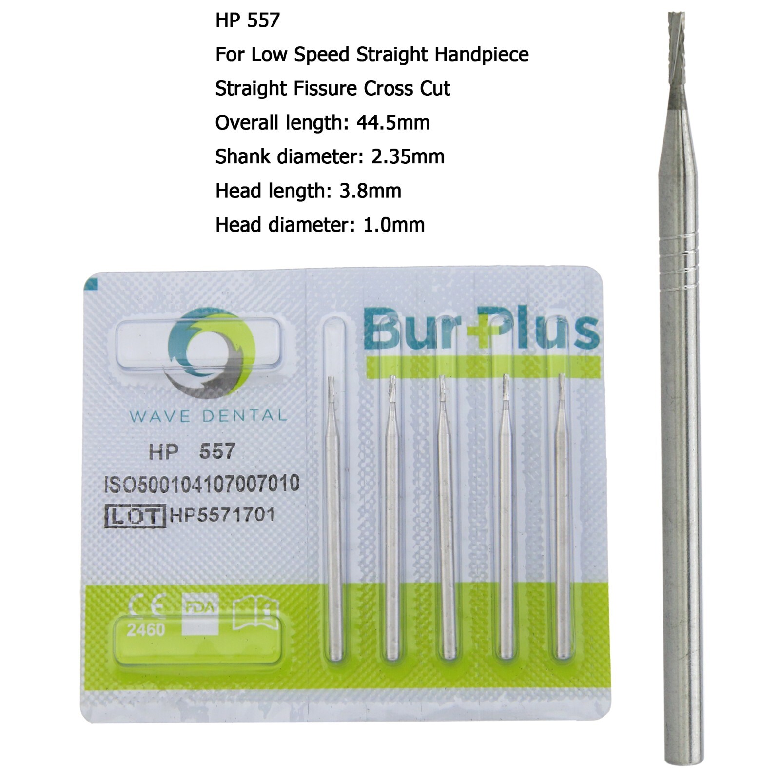 Wave Dental Carbide Burs Straight Surgical Burs Low Speed HP 557 702 703L 44.5mm