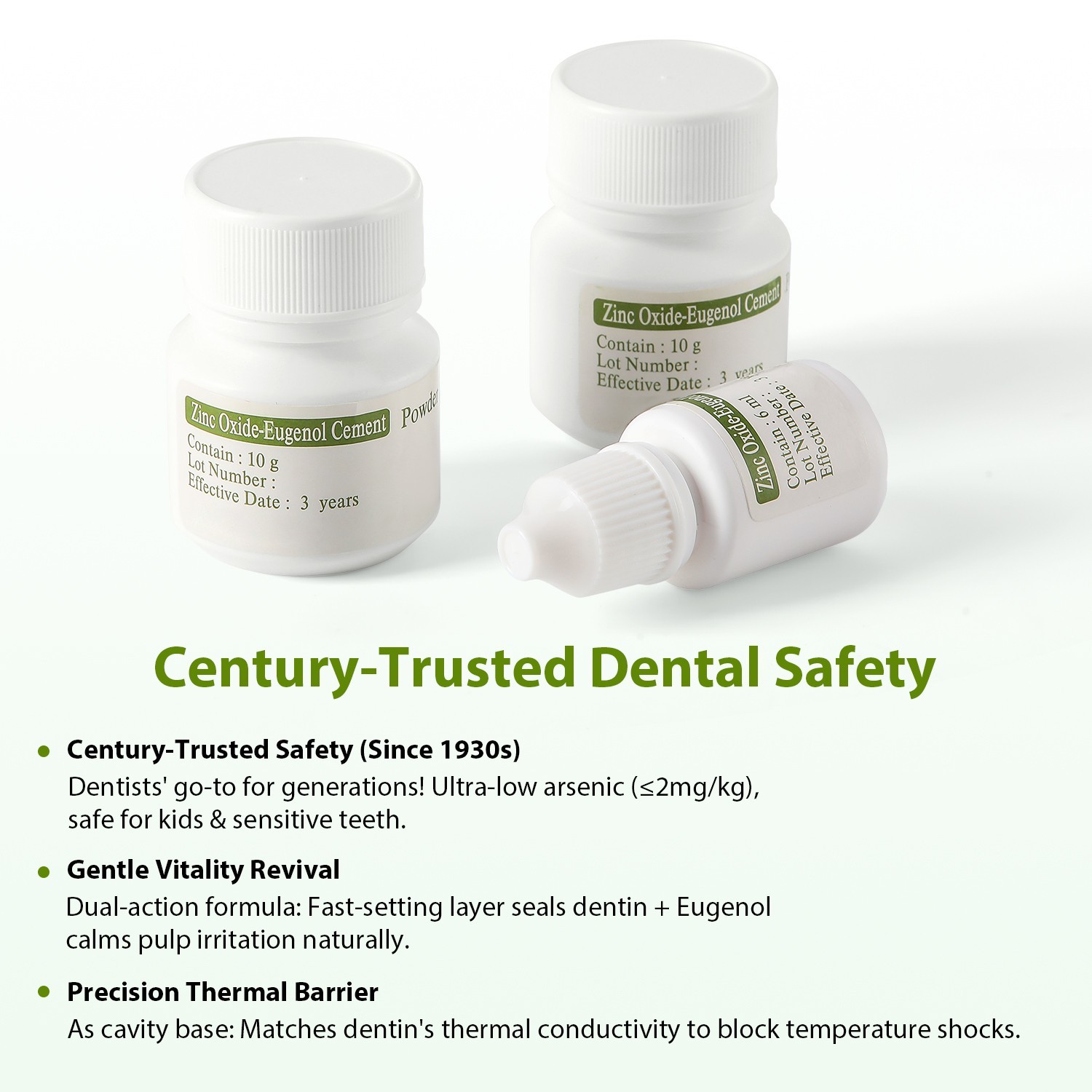 Dental Zinc Oxide Eugenol Cement Kit Self-Curing for Temporary Crowns & Bridges